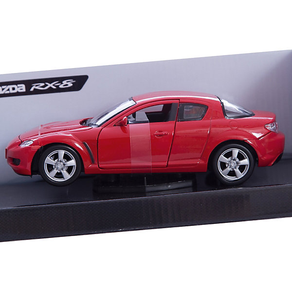 Машина MAZDA RX-8, 1:24 Машина MAZDA RX-8, 1:24Машинки<br>Этот роскошный автомобиль приведет в восторг всех юных автолюбителей. Модель выполнена в масштабе 1:24, прекрасно детализирована, имеет подвижные колеса. Машина изготовлена из высококачественных материалов, все детали и края аккуратно обработаны. <br><br>Дополнительная информация:<br><br>- Материал: пластик, металл.<br>- Масштаб: 1:24.<br>- Колеса подвижные.<br><br>Машину MAZDA RX-8, 1:24, можно купить в нашем магазине.<br><br>Ширина мм: 245<br>Глубина мм: 112<br>Высота мм: 102<br>Вес г: 468<br>Возраст от месяцев: 36<br>Возраст до месяцев: 84<br>Пол: Мужской<br>Возраст: Детский<br>SKU: 4515364