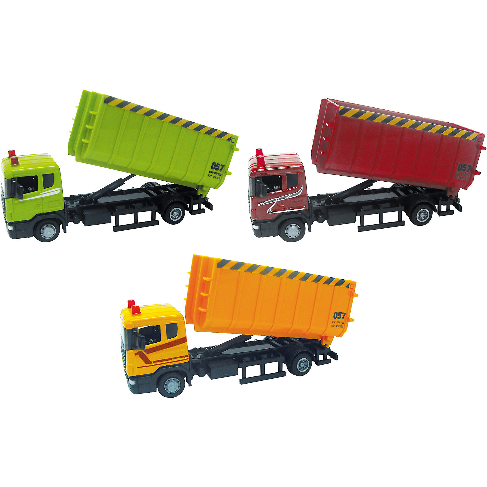 Машина SCANIA, стройконтейнер, 1:48 Машина SCANIA, стройконтейнер, 1:48Машинки<br>Машинка Scania стройконтейнер 1:48, Autotime (Автотайм).<br><br>Характеристики:<br><br>• Масштаб 1:48<br>• Длина машинки: 17 см.<br>• Материал: металл, пластик<br>• Цвет в ассортименте: красный, желтый, зеленый<br>• Упаковка: картонная коробка блистерного типа<br>• Размер упаковки: 20х11х6 см.<br>• ВНИМАНИЕ! Данный артикул представлен в различном цветовом исполнении. К сожалению, заранее выбрать определенный вариант невозможно. При заказе нескольких машинок возможно получение одинаковых<br><br>Машинка Scania стройконтейнер от Autotime (Автотайм) является уменьшенной копией настоящего автомобиля. Модель отличается высокой степенью детализации. Корпус машинки металлический с пластиковыми элементами. Машинка имеет вместительный кузов и подъемный механизм для разгрузки. Колеса автомобиля вращаются.<br><br>Машинку Scania стройконтейнер 1:48, Autotime (Автотайм) можно купить в нашем интернет-магазине.<br><br>Ширина мм: 197<br>Глубина мм: 60<br>Высота мм: 111<br>Вес г: 237<br>Возраст от месяцев: 36<br>Возраст до месяцев: 84<br>Пол: Мужской<br>Возраст: Детский<br>SKU: 4515370