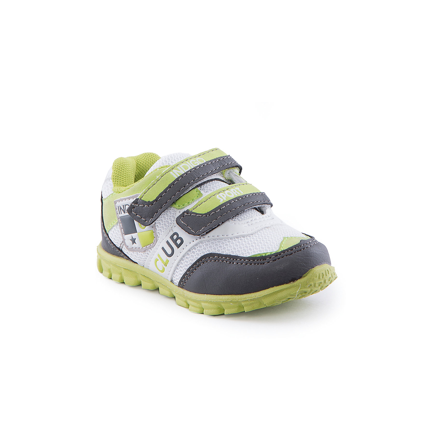 Кроссовки для мальчика Indigo kids Кроссовки для мальчика Indigo kidsКроссовки<br>Ботинки для мальчика от известного бренда Indigo kids<br><br>Яркие и стильные кроссовки позволяют ножкам ребенка свободно дышать. Они легко надеваются и комфортно садятся по ноге. <br><br>Особенности модели:<br><br>- цвет - салатовый, серый, белый;<br>- стильный дизайн;<br>- удобная колодка;<br>- текстильная подкладка;<br>- украшены яркими вставками;<br>- устойчивая подошва;<br>- дышащая ткань;<br>- застежки: липучки.<br><br>Дополнительная информация:<br><br>Температурный режим:<br>от +10° С до +20° С<br><br>Состав:<br><br>верх – искусственная кожа/текстиль;<br>подкладка - текстиль;<br>подошва - ТЭП.<br><br>Ботинки для мальчика Indigo kids (Индиго Кидс) можно купить в нашем магазине.<br><br>Ширина мм: 262<br>Глубина мм: 176<br>Высота мм: 97<br>Вес г: 427<br>Цвет: серый<br>Возраст от месяцев: 12<br>Возраст до месяцев: 15<br>Пол: Мужской<br>Возраст: Детский<br>Размер: 21,23,22,26,25,24<br>SKU: 4520216
