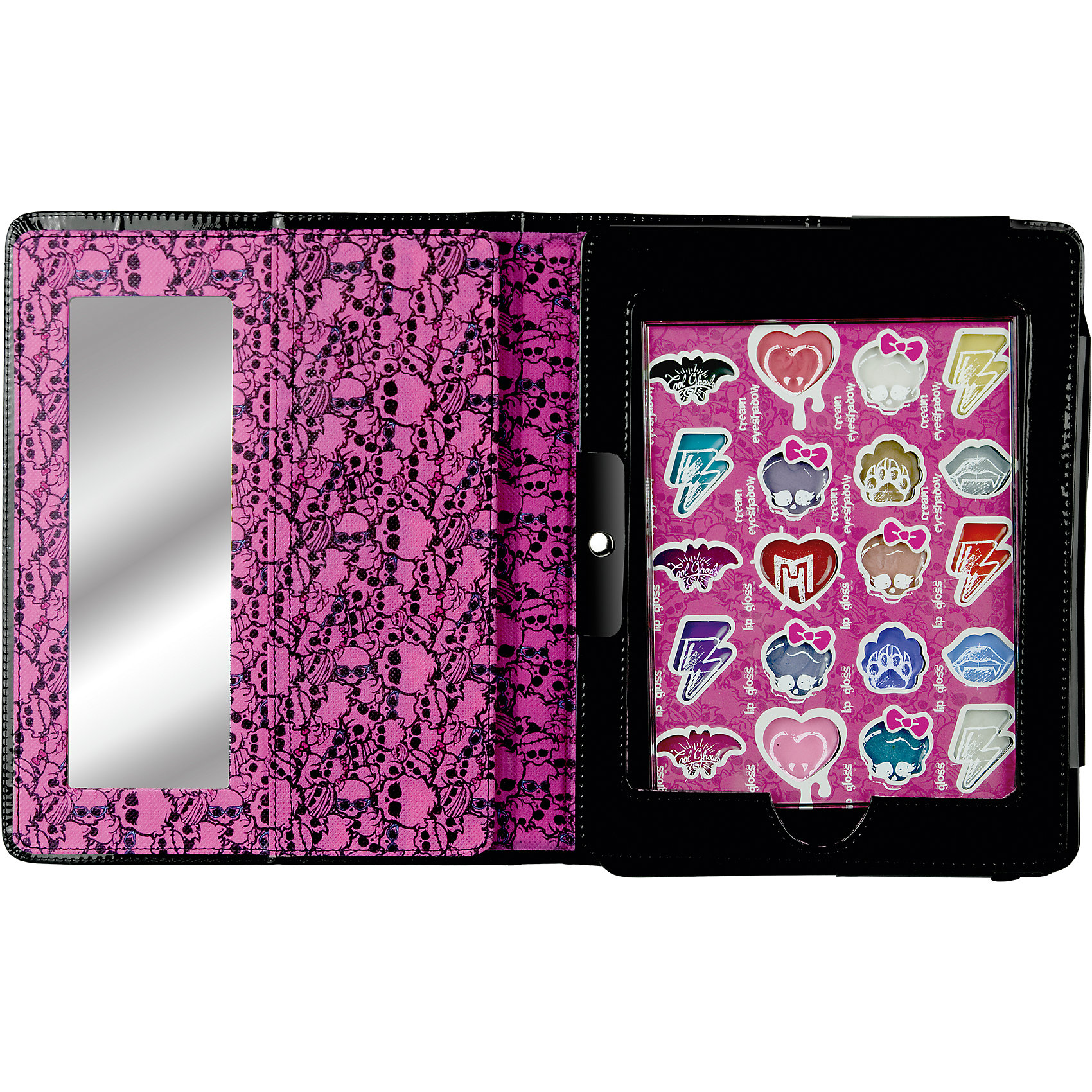 Игровой набор детской декоративной косметики в чехле для планшета, Monster High Игровой набор детской декоративной косметики в чехле для планшета, Monster HighВне категории Kerstin - Девочки<br>Игровой набор детской декоративной косметики в чехле для планшета, Monster High (Монстер Хай).<br><br>Характеристики:<br><br>• есть все необходимые инструменты<br>• не содержит парабенов и пальмового масла<br>• долго держится и легко стирается<br>• в комплекте: палитра блесков для губ, палитра кремовых теней для век, кисть, зеркальце<br>• размер: 19,5х3х25,5 см<br>• перед первым применением рекомендуется провести тест на аллергию: нанесите немного косметики на кожу на 30-40 минут и проверьте реакцию<br><br>Набор декоративной косметики Monster High состоит из нескольких оттенков теней и блеска для губ. Косметика на водной основе гипоаллергенна и полностью безопасна для детской кожи. Яркий чехол для планшета и внутренняя упаковка в стиле Школы Монстров порадуют любительницу мультфильма. Девочка сможет создать неповторимый макияж, используя свою фантазию.<br><br>Игровой набор детской декоративной косметики в чехле для планшета, Monster High (Монстер Хай) можно купить в нашем интернет-магазине.<br><br>Ширина мм: 200<br>Глубина мм: 28<br>Высота мм: 258<br>Вес г: 552<br>Возраст от месяцев: 48<br>Возраст до месяцев: 108<br>Пол: Женский<br>Возраст: Детский<br>SKU: 4540659