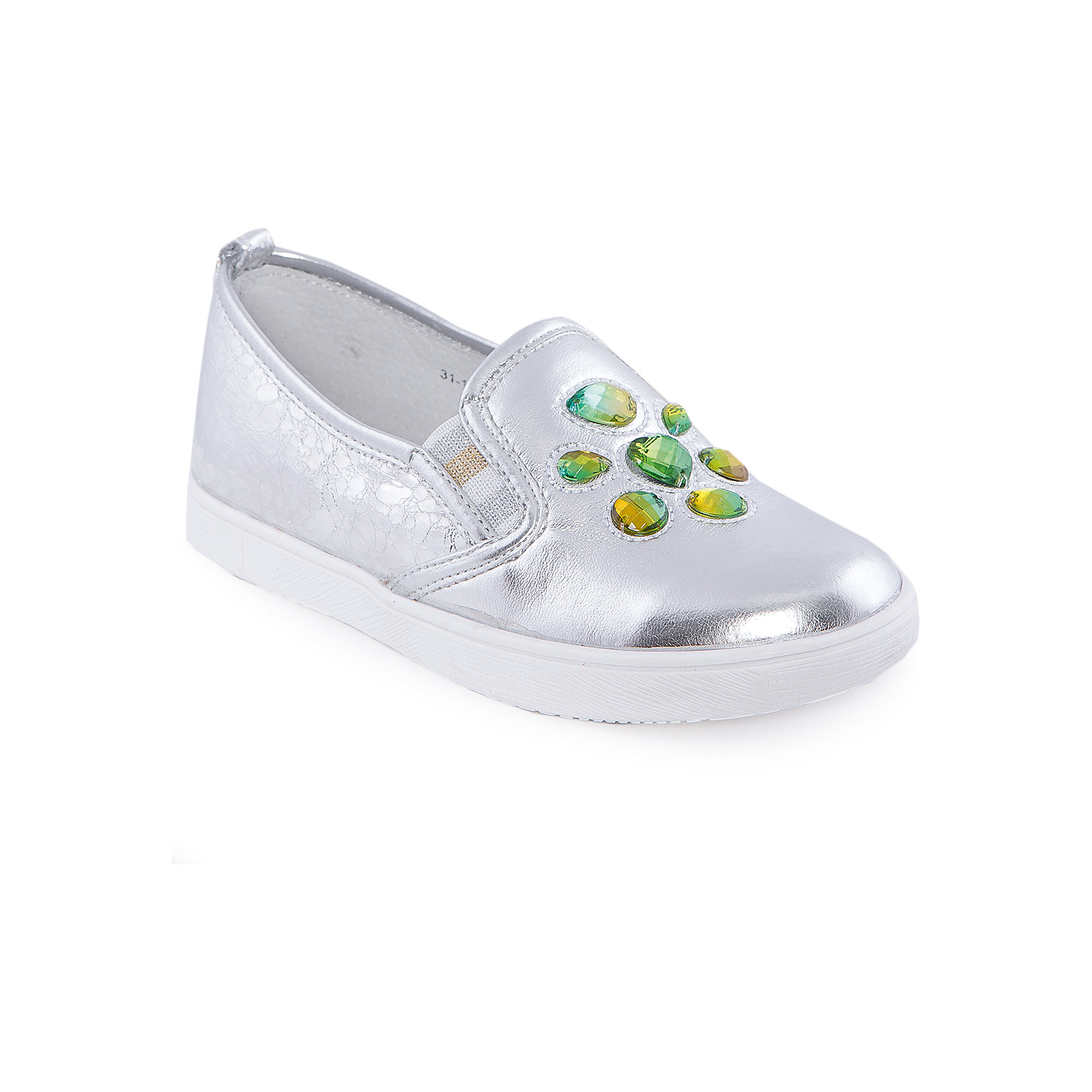 Слипоны для девочки Indigo kids Слипоны для девочки Indigo kidsОбувь<br>Мокасины для девочки от известного бренда Indigo kids <br> <br>Оригинальные блестящие мокасины прекрасно разнообразят гардероб девочки весной и летом. Они очень оригинально и стильно смотрятся! Подойдут и к джинсам, и к юбке! Мокасины легко надеваются, комфортно садятся по ноге, дают коже дышать. <br> <br>Особенности модели: <br> <br>- цвет: серебристый; <br>- стильный дизайн; <br>- удобная колодка; <br>- каблук: нет; <br>- подкладка из натуральной кожи; <br>- передняя часть украшена искусственными драгоценными камнями; <br>- задняя часть из кожи с фактурной имитацией леопардового рисунка; <br>- устойчивая нескользящая подошва; <br>- без застежки. <br> <br>Дополнительная информация: <br> <br>Состав: <br> <br>верх – искусственная кожа; <br>подкладка - натуральная кожа; <br>подошва - ТЭП. <br> <br>Мокасины для девочки Indigo kids (Индиго Кидс) можно купить в нашем магазине.<br><br>Ширина мм: 227<br>Глубина мм: 145<br>Высота мм: 124<br>Вес г: 325<br>Цвет: серебряный<br>Возраст от месяцев: 132<br>Возраст до месяцев: 144<br>Пол: Женский<br>Возраст: Детский<br>Размер: 35,34,33,32,31,36<br>SKU: 4547775