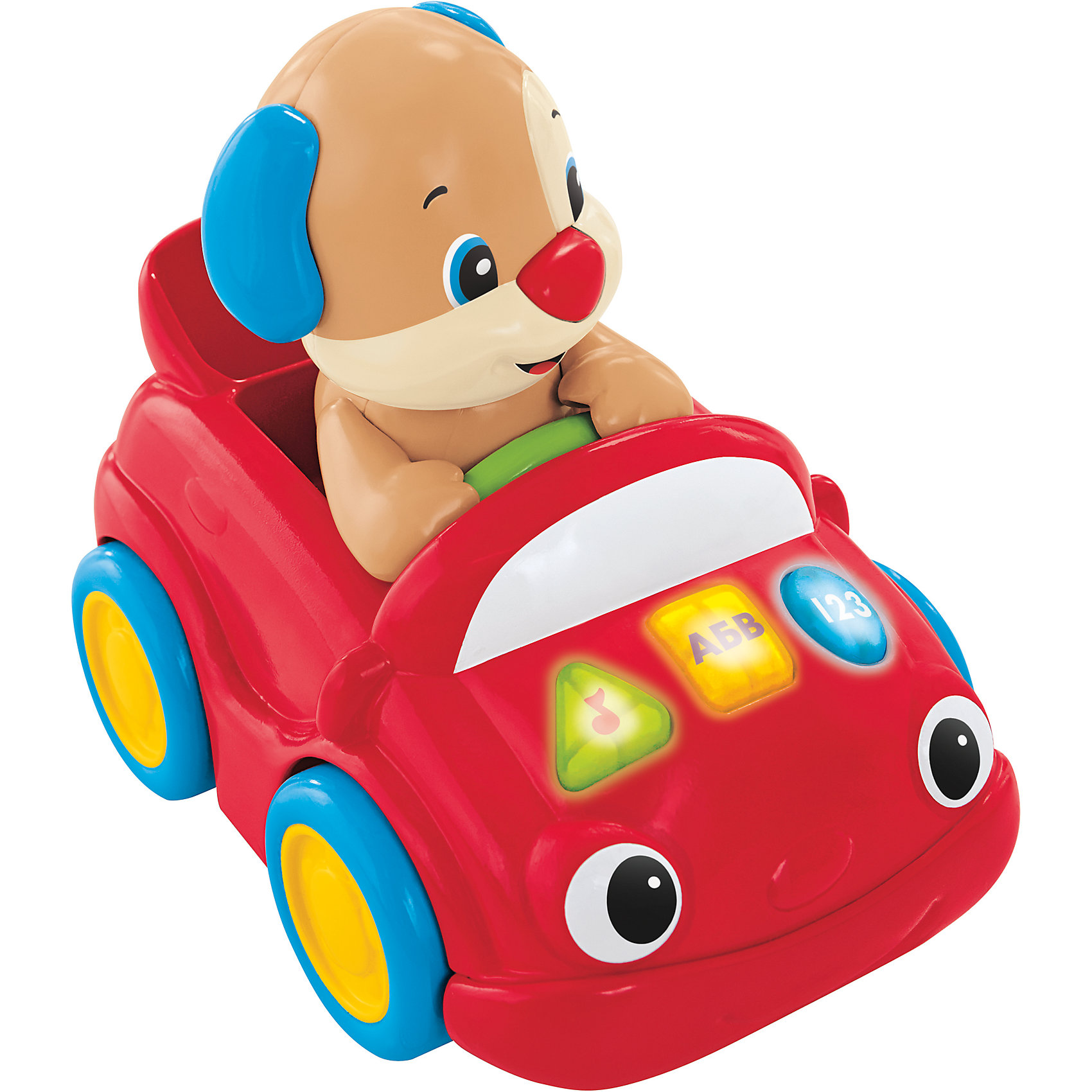Машинка ученого щенка Smart Stages, Fisher-price Машинка ученого щенка Smart Stages, Fisher-priceРазвивающие игрушки<br>Очаровательны щенок на ярком автомобиле обязательно понравится малышам! Технология Smart Stages позволяет выбирать уровень обучения, наиболее подходящий для вашего крохи. Выбирайте песенки, фразы и звуки сами! Если ваш ребенок еще не научился ходить, а только ползает, он сможет катить машинку рядом с собой, опираясь на нее. Уже подросшие малыши, умеющие ходить, смогут весело катить машинку-каталку перед собой! Игрушка имеет три уровня обучения: 1 уровень - изучение. Ребенок нажимает на кнопки передней части машинки, чтобы услышать названия фигур и цветов, забавные звуки и песенки, которым можно подпевать. 2 уровень - побуждение. Игрушка побуждает малыша находить знакомые фигуры и цвета. Веселые фразы вознаграждают действия малыша. 3 уровень - фантазируем. Веселые песенки, звуки и фразы помогают развивать воображение, малыш может представить, что он вместе со щенком отправляется на веселую прогулку в автомобиле. Игрушка выполнена из высококачественных материалов, в производстве которых использованы только гипоаллергенные красители, абсолютно безопасна даже для малышей. <br><br>Дополнительная информация:<br><br>- Материал: пластик.<br>- Высота игрушки (с ручкой): 48 см.<br>- Звуковые эффекты. <br>- Технология Smart Stages.<br>- Игрушку можно катить (без ручки) или толкать перед собой за ручку.<br>- 3 уровня обучения.<br>- Элемент питания: 3 АА батарейки (в комплекте). <br><br>Машинка ученого щенка Smart Stages, Fisher-price (Фишер Прайс), можно купить в нашем магазине.<br><br>Ширина мм: 400<br>Глубина мм: 280<br>Высота мм: 130<br>Вес г: 500<br>Возраст от месяцев: 36<br>Возраст до месяцев: 72<br>Пол: Унисекс<br>Возраст: Детский<br>SKU: 4556240