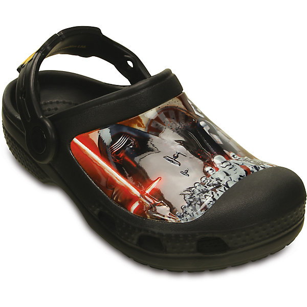 Сабо CC Star Wars Clog K для мальчика Crocs Сабо CC Star Wars Clog K для мальчика CrocsПляжная обувь<br>Характеристики товара:<br><br>• цвет: черный<br>• материал: 100% полимер Croslite™<br>• литая модель<br>• вентиляционные отверстия<br>• бактериостатичный материал<br>• пяточный ремешок фиксирует стопу<br>• толстая устойчивая подошва<br>• с принтом<br>• анатомическая стелька с массажными точками стимулирует кровообращение<br>• страна бренда: США<br>• страна изготовитель: Китай<br><br>Для правильного развития ребенка крайне важно, чтобы обувь была удобной. Такие сабо обеспечивают детям необходимый комфорт, а анатомическая стелька с массажными линиями для стимуляции кровообращения позволяет ножкам дольше не уставать. Сабо легко надеваются и снимаются, отлично сидят на ноге. Материал, из которого они сделаны, не дает размножаться бактериям, поэтому такая обувь препятствует образованию неприятного запаха и появлению болезней стоп. <br>Обувь от американского бренда Crocs в данный момент завоевала широкую популярность во всем мире, и это не удивительно - ведь она невероятно удобна. Её носят врачи, спортсмены, звёзды шоу-бизнеса, люди, которым много времени приходится бывать на ногах - они понимают, как важна комфортная обувь. Продукция Crocs - это качественные товары, созданные с применением новейших технологий. Обувь отличается стильным дизайном и продуманной конструкцией. Изделие производится из качественных и проверенных материалов, которые безопасны для детей.<br><br>Сабо CC Star Wars Clog K для мальчика от торговой марки Crocs можно купить в нашем интернет-магазине.<br><br>Ширина мм: 225<br>Глубина мм: 139<br>Высота мм: 112<br>Вес г: 290<br>Цвет: серый<br>Возраст от месяцев: -2147483648<br>Возраст до месяцев: 2147483647<br>Пол: Мужской<br>Возраст: Детский<br>Размер: 21/22,34/35,23/24,31/32,27/28,33/34,33/34,29/30,25/26<br>SKU: 4558815
