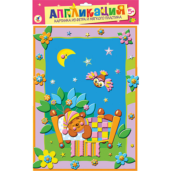 Картинка из фетра и мягкого пластика Мишуткины сны Картинка из фетра и мягкого пластика Мишуткины сныБумага<br>Картинка из фетра и мягкого пластика Мишуткины сны - увлекательное и полезное занятие для развития творческих способностей ребёнка. В комплекте Вы найдете все необходимое для работы - цветную основу с контуром рисунка, детали из фетра и пластика на самоклеящейся основе и стразы. Техника изготовления проста и доступна даже для самых маленьких, клей и ножницы не требуются. Найдите место на картинке-основе на которое нужно наклеить деталь из фетра или мягкого пластика, снимите с детали защитную пленку и аккуратно вклейте ее в контур рисунка, украсьте изображение блестящими стразами. У Вас получится чудесная яркая картинка с забавным мишкой. Набор развивает мелкую моторику рук, зрительное и сенсорное восприятие, внимание и усидчивость.<br><br>Дополнительная информация:<br><br>- В комплекте: цветная основа с рисунком, детали из фетра и мягкого пластика ЭВА на самоклеящейся основе, стразы на самоклеящейся основе, цветная листовка-образец.<br>- Материал: картон, бумага, фетр, мягкий пластик ЭВА, пластик.<br>- Размер упаковки: 35 х 25 х 1 см.<br>- Вес: 100 гр.<br><br>Картинку из фетра и мягкого пластика Мишуткины сны, Дрофа Медиа, можно купить в нашем интернет-магазине.<br><br>Ширина мм: 260<br>Глубина мм: 355<br>Высота мм: 5<br>Вес г: 85<br>Возраст от месяцев: 60<br>Возраст до месяцев: 2147483647<br>Пол: Унисекс<br>Возраст: Детский<br>SKU: 4561827