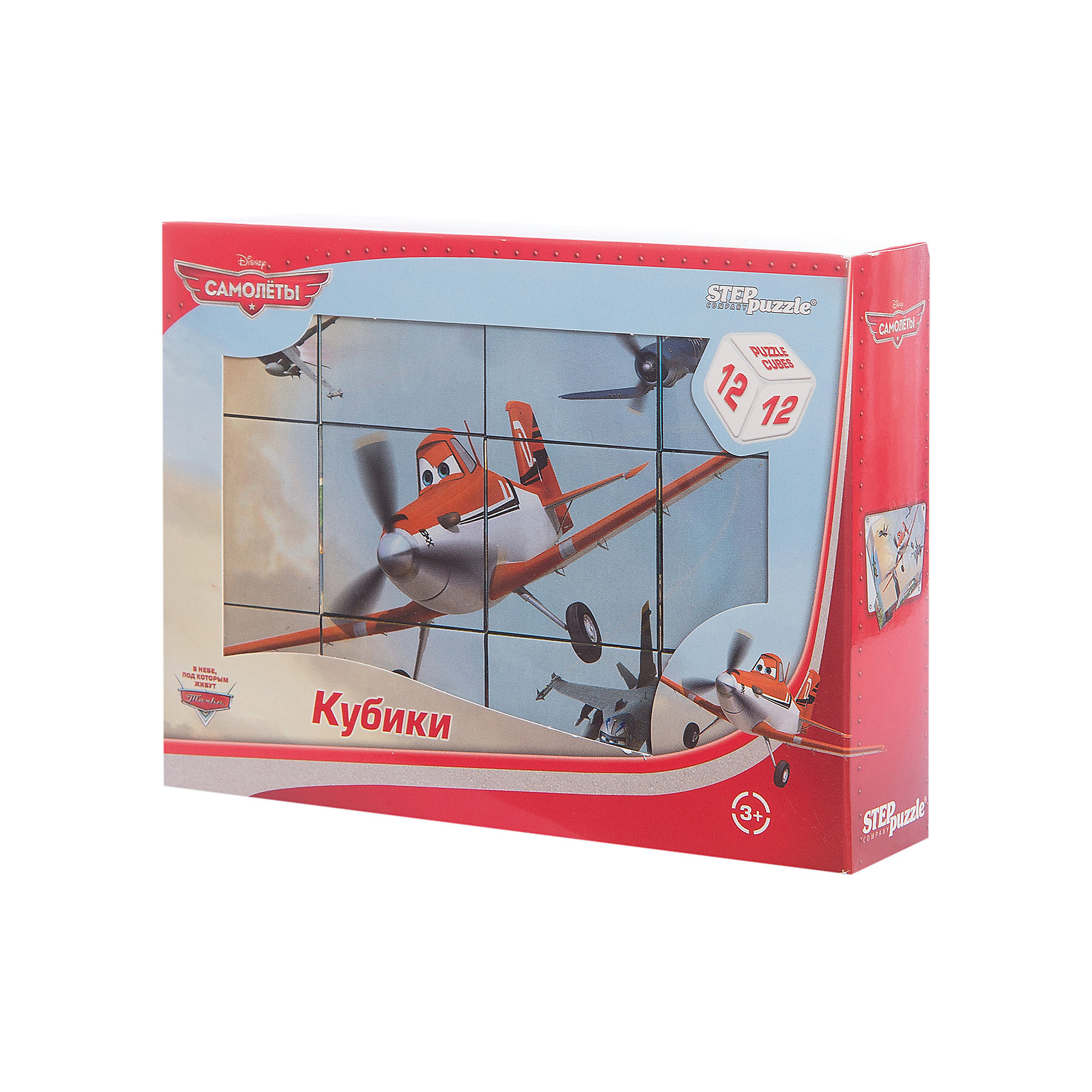 Кубики Самолеты, 12 шт, Step Puzzle Кубики Самолеты, 12 шт, Step PuzzleКубики<br>Кубики Самолеты, 12 шт, Step Puzzle (Степ Пазл) - это кубики с яркими запоминающимися картинками.<br>Красочный набор кубиков с изображением персонажей популярного мультфильма Disney Самолёты предназначен для развития логики, внимания и мышления у детей младшего возраста. Кубики изготовлены из легкого прочного пластика. Яркие, сочные картинки, наклеенные на пластик, хорошо держатся, рисунки глянцевые. Наборы из 12 кубиков – для тех, кто освоил навык сборки картинки из 9 кубиков. Заложенный дидактический принцип «от простого к сложному» позволит ребёнку поверить в свои силы.<br><br>Дополнительная информация:<br><br>- В наборе: 12 кубиков<br>- Сторона кубика: 4 см.<br>- Размер готовой картинки: 12х16 см.<br>- Материал: пластик, картон<br>- Упаковка: картонная коробка<br>- Размер упаковки: 160x40x120 мм.<br>- Вес: 400 гр.<br><br>Кубики Самолеты, 12 шт, Step Puzzle (Степ Пазл) можно купить в нашем интернет-магазине.<br><br>Ширина мм: 160<br>Глубина мм: 40<br>Высота мм: 120<br>Вес г: 400<br>Возраст от месяцев: 36<br>Возраст до месяцев: 84<br>Пол: Унисекс<br>Возраст: Детский<br>SKU: 4588234