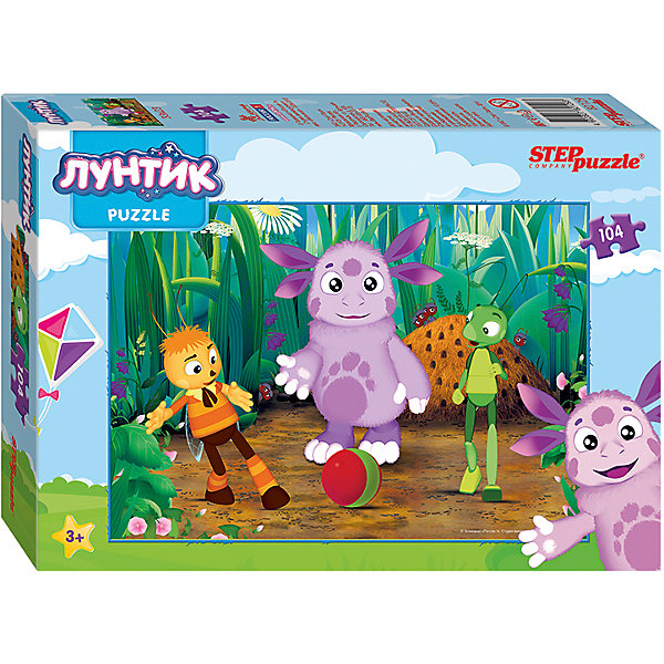 Пазл Лунтик, 104 детали, Step Puzzle Пазл Лунтик, 104 детали, Step PuzzleПазлы классические<br>Пазл Лунтик, 104 детали, Step Puzzle (Степ Пазл) – это замечательный красочный пазл с изображением любимых героев.<br>Лунтик очаровательное инопланетное создание появился на Земле, упав с луны. Он поселился на лесной поляне, где нашел новых друзей. Все вместе они постоянно что-то придумывают, путешествуют и попадают в забавные ситуации. Подарите ребенку чудесный пазл Лунтик, и он будет увлеченно подбирать детали, пока не составит яркую и интересную картинку, на которой Лунтик, кузнечик Кузя и Пчеленок играют в мяч. Сборка пазла Лунтик от Step Puzzle (Степ Пазл) подарит Вашему ребенку не только множество увлекательных вечеров, но и принесет пользу для развития. Координация, моторика, внимательность легко тренируются, пока ребенок увлеченно подбирает детали. Качественные фрагменты пазла отлично проклеены и идеально подходят один к другому, поэтому сборка пазла обеспечит малышу только положительные эмоции. Вы будете использовать этот пазл не один год, ведь благодаря качественной нарезке детали не расслаиваются даже после многократного использования.<br><br>Дополнительная информация:<br><br>- Количество деталей: 104<br>- Материал: картон<br>- Размер собранной картинки: 33х23 см.<br>- Отличная проклейка<br>- Долгий срок службы<br>- Детали идеально подходят друг другу<br>- Яркий сюжет<br>- Упаковка: картонная коробка<br>- Размер упаковки: 195x35x140 мм.<br>- Вес: 400 гр.<br><br>Пазл Лунтик, 104 детали, Step Puzzle (Степ Пазл) можно купить в нашем интернет-магазине.<br><br>Ширина мм: 195<br>Глубина мм: 35<br>Высота мм: 140<br>Вес г: 400<br>Возраст от месяцев: 60<br>Возраст до месяцев: 144<br>Пол: Унисекс<br>Возраст: Детский<br>SKU: 4588269