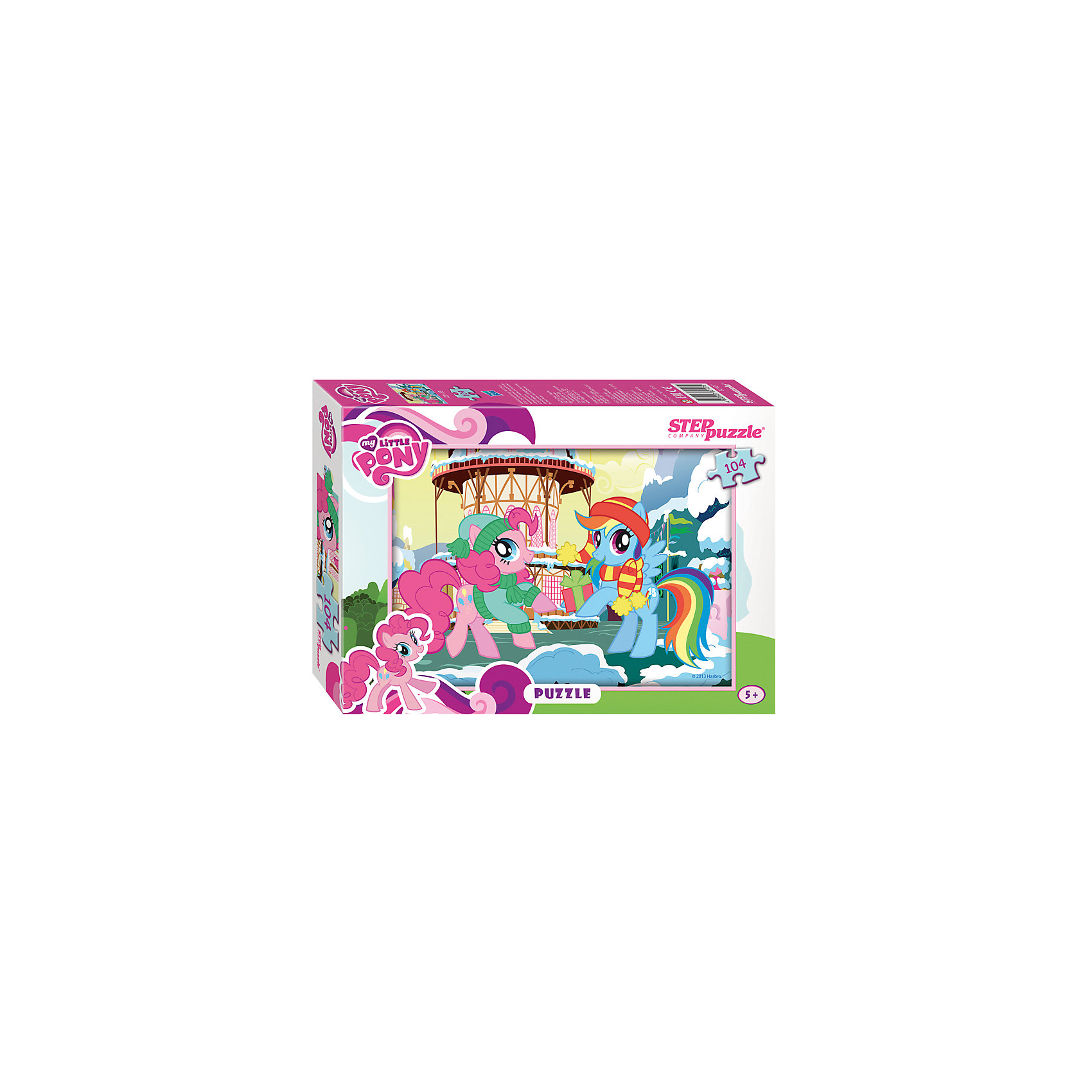 Пазл My little Pony, 104 детали, Step Puzzle Пазл My little Pony, 104 детали, Step PuzzleКлассические пазлы<br>Пазл My little Pony, 104 детали, Step Puzzle (Степ Пазл) – это замечательный красочный пазл с изображением любимых героев.<br>Знаменитые маленькие пони приглашают в свой волшебный мир. Подарите ребенку чудесный пазл My little Pony, и он будет увлеченно подбирать детали, пока не составит яркую и интересную картинку, на которой изображены Пинки Пай и Рэйнбоу Дэш в милых шапочках и шарфиках на фоне зимнего Понивиля. Сборка пазла My little Pony от Step Puzzle (Степ Пазл) подарит Вашему ребенку не только множество увлекательных вечеров, но и принесет пользу для развития. Координация, моторика, внимательность легко тренируются, пока ребенок увлеченно подбирает детали. Качественные фрагменты пазла отлично проклеены и идеально подходят один к другому, поэтому сборка пазла обеспечит малышу только положительные эмоции. Вы будете использовать этот пазл не один год, ведь благодаря качественной нарезке детали не расслаиваются даже после многократного использования.<br><br>Дополнительная информация:<br><br>- Количество деталей: 104<br>- Материал: картон<br>- Размер собранной картинки: 33х23 см.<br>- Отличная проклейка<br>- Долгий срок службы<br>- Детали идеально подходят друг другу<br>- Яркий сюжет<br>- Упаковка: картонная коробка<br>- Размер упаковки: 195x35x140 мм.<br>- Вес: 400 гр.<br><br>Пазл My little Pony, 104 детали, Step Puzzle (Степ Пазл) можно купить в нашем интернет-магазине.<br><br>Ширина мм: 195<br>Глубина мм: 35<br>Высота мм: 140<br>Вес г: 400<br>Возраст от месяцев: 60<br>Возраст до месяцев: 144<br>Пол: Унисекс<br>Возраст: Детский<br>Количество деталей: 104<br>SKU: 4588270