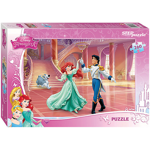 Пазл Русалочка, 260 деталей, Step Puzzle Пазл Русалочка, 260 деталей, Step PuzzleПринцессы Дисней<br>Пазл Русалочка, 260 деталей, Step Puzzle (Степ Пазл) – это замечательный красочный пазл с изображением любимых героев.<br>Чудесная история любви русалочки Ариэль и принца Эрика известна всем. Принцессе Ариэль предстоит испытать множество опасных приключений и сразиться с морской ведьмой Урсулой для того, чтобы занять достойное место в прекрасном мире людей. А помогут ей в этом многочисленные друзья: рассудительный Себастьян, добродушный и наивный Флаундер и веселый экспериментатор Скаттл. Подарите ребенку чудесный пазл Русалочка, и он будет увлеченно подбирать детали, пока не составит яркую и интересную картинку, на которой русалочка Ариэль танцует с принцем Эриком. Сборка пазла Русалочка от Step Puzzle (Степ Пазл) подарит Вашему ребенку не только множество увлекательных вечеров, но и принесет пользу для развития. Координация, моторика, внимательность легко тренируются, пока ребенок увлеченно подбирает детали. Качественные фрагменты пазла отлично проклеены и идеально подходят один к другому, поэтому сборка пазла обеспечит малышу только положительные эмоции. Вы будете использовать этот пазл не один год, ведь благодаря качественной нарезке детали не расслаиваются даже после многократного использования.<br><br>Дополнительная информация:<br><br>- Количество деталей: 260<br>- Материал: картон<br>- Размер собранной картинки: 34,5х24 см.<br>- Отличная проклейка<br>- Долгий срок службы<br>- Детали идеально подходят друг другу<br>- Яркий сюжет<br>- Упаковка: картонная коробка<br>- Размер упаковки: 280x40x195 мм.<br>- Вес: 400 гр.<br><br>Пазл Русалочка, 260 деталей, Step Puzzle (Степ Пазл) можно купить в нашем интернет-магазине.<br><br>Ширина мм: 280<br>Глубина мм: 40<br>Высота мм: 195<br>Вес г: 400<br>Возраст от месяцев: 72<br>Возраст до месяцев: 192<br>Пол: Унисекс<br>Возраст: Детский<br>SKU: 4588282