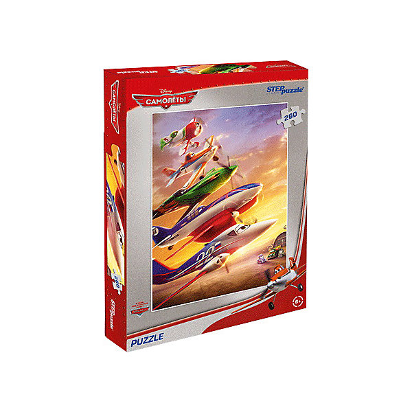 Пазл Самолеты, 260 деталей, Step Puzzle Пазл Самолеты, 260 деталей, Step PuzzleПазлы для детей постарше<br>Пазл Самолеты, 260 деталей, Step Puzzle (Степ Пазл) – это замечательный красочный пазл с изображением любимых героев.<br>Маленький самолет Дасти Полейполе мечтает о том, чтобы однажды принять участие в кругосветных гонках самых быстрых самолетов. Одна незадача — Дасти панически боится большой высоты. Помочь ему преодолеть свой страх и бросить вызов чемпиону Рипслингеру берется отставной истребитель Шкипер. Подарите ребенку чудесный пазл Самолеты, и он будет увлеченно подбирать детали, пока не составит яркую и интересную картинку, на которой изображены герои мультсериала «Самолеты». Сборка пазла Самолеты от Step Puzzle (Степ Пазл) подарит Вашему ребенку не только множество увлекательных вечеров, но и принесет пользу для развития. Координация, моторика, внимательность легко тренируются, пока ребенок увлеченно подбирает детали. Качественные фрагменты пазла отлично проклеены и идеально подходят один к другому, поэтому сборка пазла обеспечит малышу только положительные эмоции. Вы будете использовать этот пазл не один год, ведь благодаря качественной нарезке детали не расслаиваются даже после многократного использования.<br><br>Дополнительная информация:<br><br>- Количество деталей: 260<br>- Материал: картон<br>- Размер собранной картинки: 24х34,5 см.<br>- Отличная проклейка<br>- Долгий срок службы<br>- Детали идеально подходят друг другу<br>- Яркий сюжет<br>- Упаковка: картонная коробка<br>- Размер упаковки: 280x40x195 мм.<br>- Вес: 400 гр.<br><br>Пазл Самолеты, 260 деталей, Step Puzzle (Степ Пазл) можно купить в нашем интернет-магазине.<br><br>Ширина мм: 280<br>Глубина мм: 40<br>Высота мм: 195<br>Вес г: 400<br>Возраст от месяцев: 72<br>Возраст до месяцев: 192<br>Пол: Унисекс<br>Возраст: Детский<br>Количество деталей: 260<br>SKU: 4588283