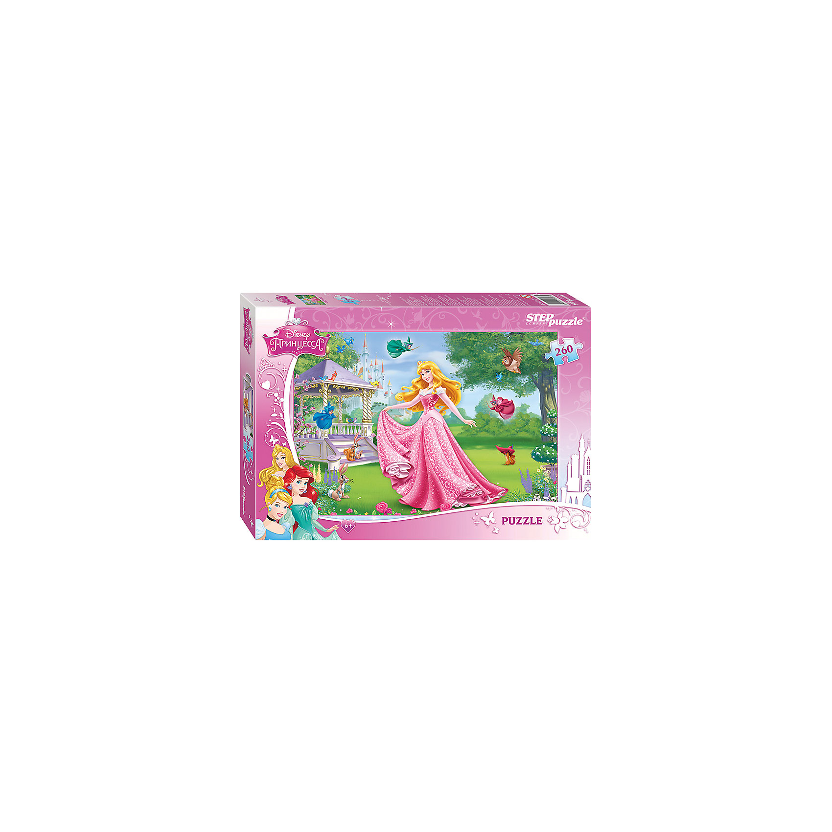 Пазл Спящая красавица, 260 деталей, Step Puzzle Пазл Спящая красавица, 260 деталей, Step PuzzleКлассические пазлы<br>Пазл Спящая красавица, 260 деталей, Step Puzzle (Степ Пазл) – это замечательный красочный пазл с изображением любимых героев.<br>Злая колдунья наложила заклятье на принцессу Аврору: в день своего совершеннолетия она уколет палец веретеном и заснет мертвым сном, пока прекрасный принц не разбудит ее поцелуем. Подарите ребенку чудесный пазл Спящая красавица, и он будет увлеченно подбирать детали, пока не составит яркую и интересную картинку, на которой принцесса Аврора в розовом платье танцует в королевском саду на фоне изящной беседки. Принцессу окружают птички, феи и зверята, а на заднем плане возвышается замок. Сборка пазла Спящая красавица от Step Puzzle (Степ Пазл) подарит Вашему ребенку не только множество увлекательных вечеров, но и принесет пользу для развития. Координация, моторика, внимательность легко тренируются, пока ребенок увлеченно подбирает детали. Качественные фрагменты пазла отлично проклеены и идеально подходят один к другому, поэтому сборка пазла обеспечит малышу только положительные эмоции. Вы будете использовать этот пазл не один год, ведь благодаря качественной нарезке детали не расслаиваются даже после многократного использования.<br><br>Дополнительная информация:<br><br>- Количество деталей: 260<br>- Материал: картон<br>- Размер собранной картинки: 34,5х24 см.<br>- Отличная проклейка<br>- Долгий срок службы<br>- Детали идеально подходят друг другу<br>- Яркий сюжет<br>- Упаковка: картонная коробка<br>- Размер упаковки: 280x40x195 мм.<br>- Вес: 400 гр.<br><br>Пазл Спящая красавица, 260 деталей, Step Puzzle (Степ Пазл) можно купить в нашем интернет-магазине.<br><br>Ширина мм: 280<br>Глубина мм: 40<br>Высота мм: 195<br>Вес г: 400<br>Возраст от месяцев: 72<br>Возраст до месяцев: 192<br>Пол: Унисекс<br>Возраст: Детский<br>SKU: 4588284