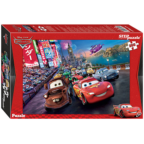 Пазл Тачки-2, 360 деталей, Step Puzzle Пазл Тачки-2, 360 деталей, Step PuzzleТачки<br>Пазл Тачки-2, 360 деталей, Step Puzzle (Степ Пазл) – это замечательный красочный пазл с изображением любимых героев.<br>Встречайте старых друзей, Молнию МакКуина и его друга Мэтра, а также всех обитателей Радиатор-Спрингс в специальной серии пазлов «Тачки-2». Подарите ребенку чудесный пазл Тачки-2, и он будет увлеченно подбирать детали, пока не составит яркую и интересную картинку, на которой изображены любимые герои мультсериала. Сборка пазла Тачки-2 от Step Puzzle (Степ Пазл) подарит Вашему ребенку не только множество увлекательных вечеров, но и принесет пользу для развития. Координация, моторика, внимательность легко тренируются, пока ребенок увлеченно подбирает детали. Качественные фрагменты пазла отлично проклеены и идеально подходят один к другому, поэтому сборка пазла обеспечит малышу только положительные эмоции. Вы будете использовать этот пазл не один год, ведь благодаря качественной нарезке детали не расслаиваются даже после многократного использования.<br><br>Дополнительная информация:<br><br>- Количество деталей: 360<br>- Материал: картон<br>- Размер собранной картинки: 50х34,5 см.<br>- Отличная проклейка<br>- Долгий срок службы<br>- Детали идеально подходят друг другу<br>- Яркий сюжет<br>- Упаковка: картонная коробка<br>- Размер упаковки: 335x40x215 мм.<br>- Вес: 400 гр.<br><br>Пазл Тачки-2, 360 деталей, Step Puzzle (Степ Пазл) можно купить в нашем интернет-магазине.<br><br>Ширина мм: 335<br>Глубина мм: 40<br>Высота мм: 215<br>Вес г: 400<br>Возраст от месяцев: 84<br>Возраст до месяцев: 192<br>Пол: Унисекс<br>Возраст: Детский<br>Количество деталей: 360<br>SKU: 4588295