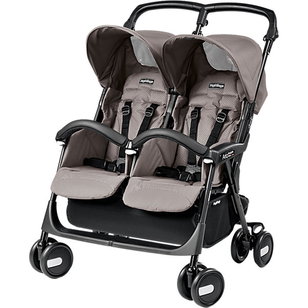 Прогулочная коляска для двойни Peg-Perego Aria Shopper Twin, Mod Beige Прогулочная коляска для двойни Peg-Perego Aria Shopper Twin, Mod BeigeКоляски для двойни<br>Характеристики:<br><br>• спинки, подножки и капюшоны регулируются независимо друг от друга;<br>• расположение сидений: параллельно;<br>• тип ручки: цельная с перемычкой;<br>• система ремней: 5-ти точечные;<br>• 2 бампера, отводятся в стороны для посадки малышей;<br>• бамперы можно полностью снять;<br>• смотровые окошки на каждом из капюшонов;<br>• капюшоны оснащены петельками для подвесных игрушек;<br>• регулируемые подножки, 2 положения;<br>• регулируемые спинки, ременной принцип плавной регулировки;<br>• угол наклона спинок: 165 градусов;<br>• 4 пары сдвоенных колес, передние поворотные колеса с блокировкой, задние колеса с ножным тормозом педального типа;<br>• диаметр колес 14,5 см;<br>• тип складывания коляски: книжка;<br>• имеется ручка для переноски коляски в сложенном виде;<br>• в комплекте 2 полога на прогулочные блоки;<br>• размер коляски для двойни: 77х101х77,5 см;<br>• размер в сложенном виде: 77х91х27,5 см;<br>• вес: 8,3 кг;<br>• вес в упаковке: 8,7 кг.<br><br>Прогулочную коляску для двойни Aria Shopper Twin, Peg-Perego, Mod Beige можно купить в нашем интернет-магазине.<br><br>Ширина мм: 780<br>Глубина мм: 780<br>Высота мм: 260<br>Вес г: 11220<br>Цвет: бежевый<br>Возраст от месяцев: 6<br>Возраст до месяцев: 36<br>Пол: Унисекс<br>Возраст: Детский<br>SKU: 4593825