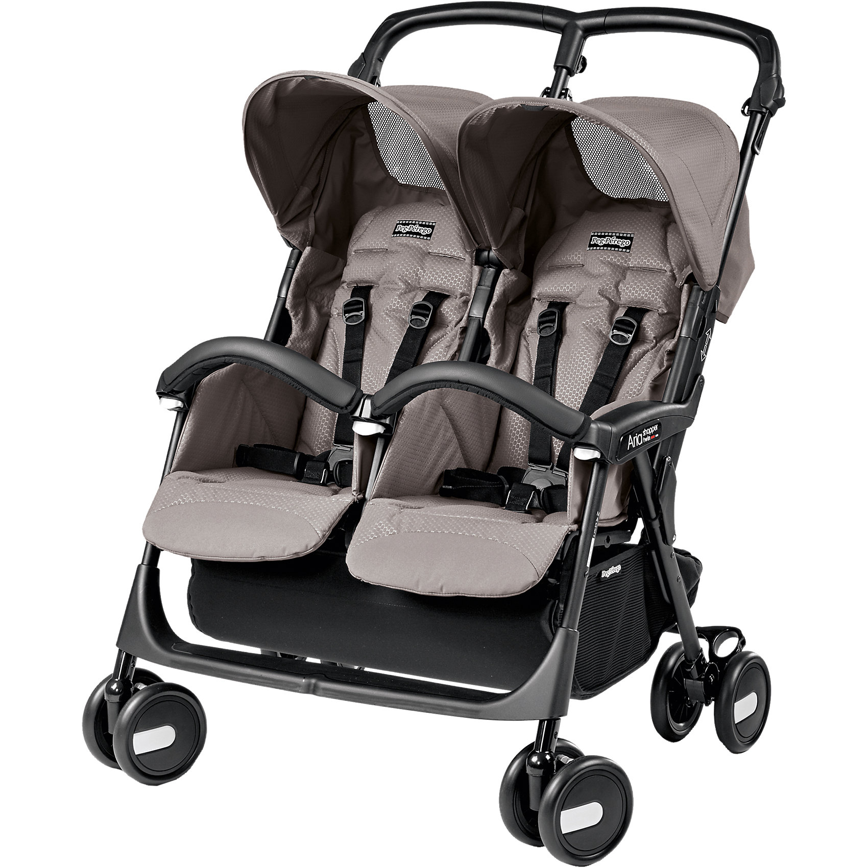 Прогулочная коляска для двойни Aria Shopper Twin, Peg-Perego, Mod Beige Прогулочная коляска для двойни Aria Shopper Twin, Peg-Perego, Mod BeigeКоляски для двойни<br>Самая легкая коляска для двойни, вес которой всего 8,3 кг. Спинки и капоры регулируются отдельно. В комплекте 2 накидки на ножки.<br><br>Ширина мм: 780<br>Глубина мм: 780<br>Высота мм: 260<br>Вес г: 11220<br>Цвет: бежевый<br>Возраст от месяцев: 6<br>Возраст до месяцев: 36<br>Пол: Унисекс<br>Возраст: Детский<br>SKU: 4593825