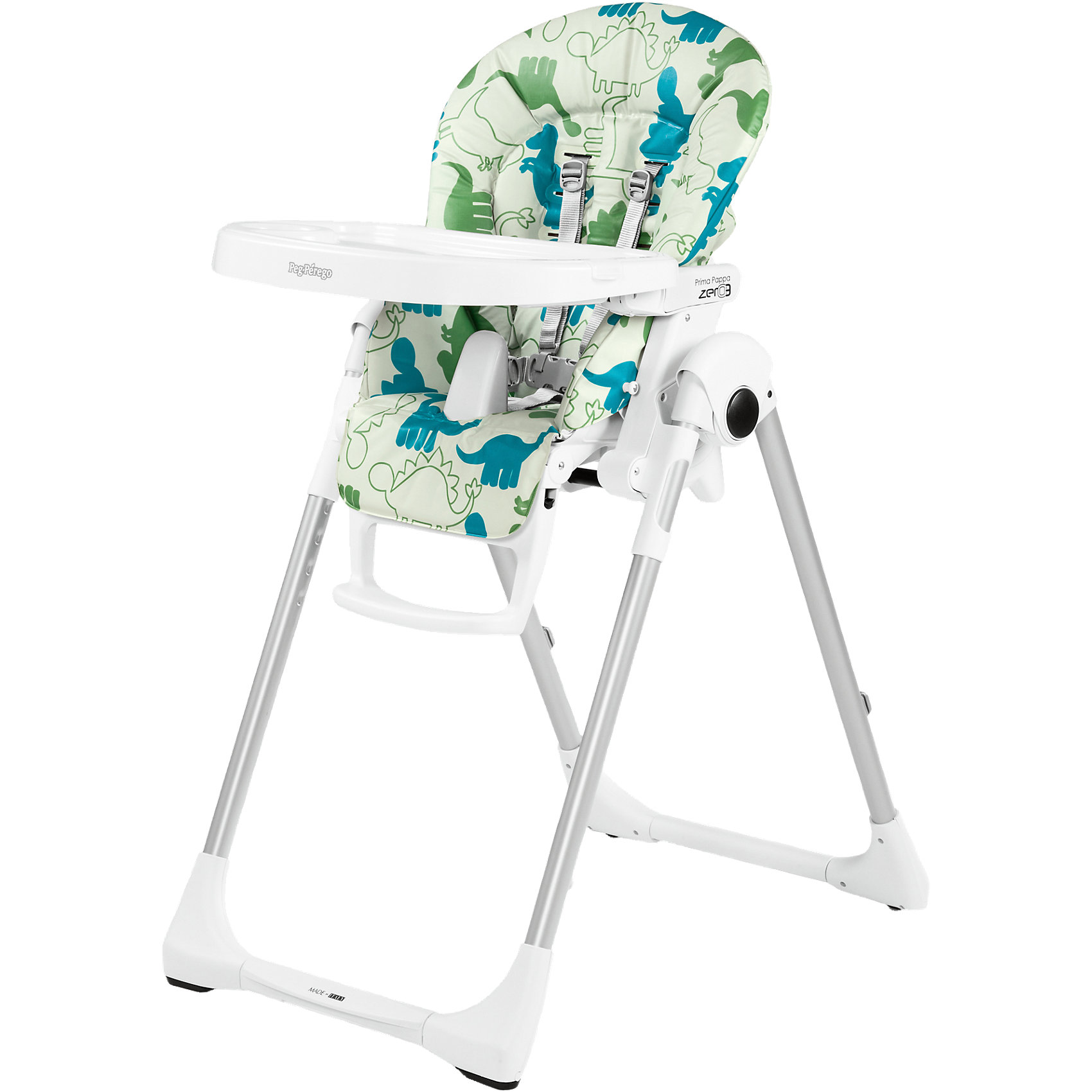 Стульчик для кормления Prima Pappa Zero-3, Peg-Perego, Dino Park Bianco светлый с динозавриками Стульчик для кормления Prima Pappa Zero-3, Peg-Perego, Dino Park Bianco светлый с динозаврикамиСтульчики для кормления<br>Удобный и функциональный стульчик Prima Pappa Zero3, Peg-Perego, обеспечит комфорт и безопасность Вашего малыша во время кормления. Спинка сиденья легко регулируется в 5 положениях (вплоть до горизонтального), что позволяет использовать стульчик как для кормления так<br>и для игр и сна. Широкое и эргономичное мягкое сиденье будет удобно как малышу, так и ребенку постарше. Стульчик оснащен регулируемыми 5-точечными ремнями безопасности, а планка-разделитель для ножек под столиком не даст малышу соскользнуть. Высота стула<br>регулируется в 7 положениях, выбрав самое низкое положение и убрав столик, Вы легко трансформируете стул для кормления в низкий безопасный детский стульчик, куда ребенок может садиться сам. Подножка регулируется в 3 позициях, позволяя выбрать оптимальное для ребенка<br>положение. <br><br>Широкий съемный столик оснащен подносом с отделениями для кружки или стакана, поднос можно снять для быстрой чистки и использовать основную поверхность для игр и занятий. Для детей постарше стул можно использовать без столика для кормления, придвинув его к столу<br>для взрослых. Ножки оснащены колесиками с блокираторами, что позволяет легко перемещать стульчик по комнате. Кожаный чехол легко снимаются для чистки. Стульчик легко и компактно складывается и занимает мало места при хранении. Подходит для детей в возрасте от 0<br>месяцев до 3 лет.<br><br>Дополнительная информация:<br><br>- Цвет: Dino Park Bianco светлый с динозавриками.<br>- Материал: пластик, эко-кожа.<br>- Размер в разложенном состоянии: 55 х 76 х 105 см. <br>- Размер в сложенном состоянии: 58 х 28,5 х 103,5 cм. <br>- Вес: 7,6 кг.<br><br>Стульчик для кормления Prima Pappa Zero3, Peg-Perego, Dino Park Bianco светлый с динозавриками, можно купить в нашем интернет-магазине.<br><br>Ширина мм: 960<br>Глубина мм: 560<br>Высота мм: 300<br>Вес г: 9800<br>Цвет: gr?n-kombi<br>Возраст от месяцев: 0<br>Возраст до месяцев: 36<br>Пол: Унисекс<br>Возраст: Детский<br>SKU: 4593826