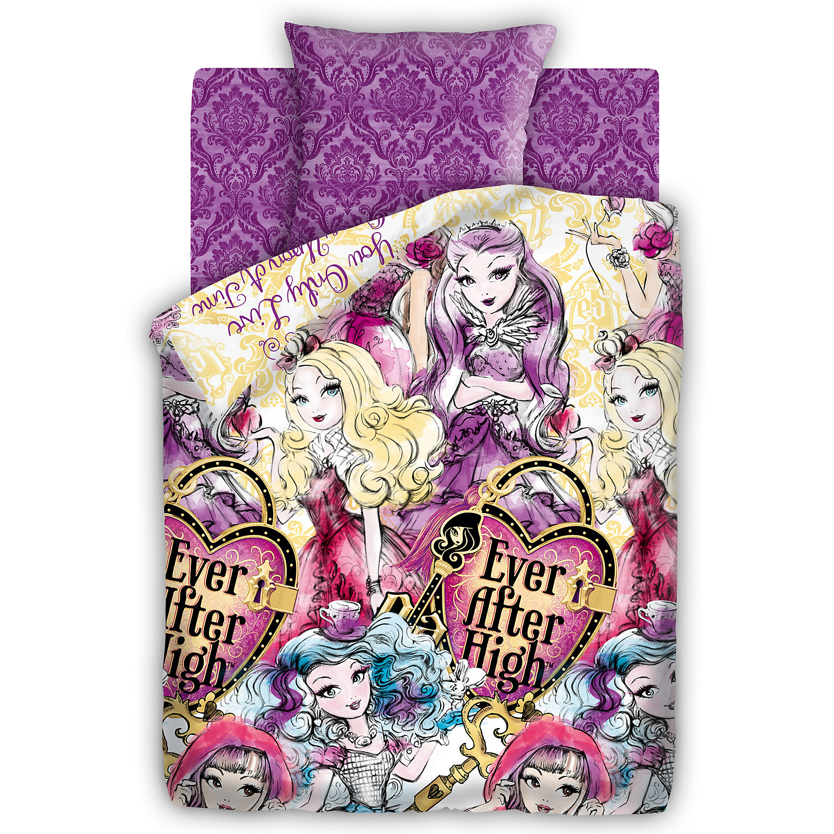 Комплект Потайная Дверь, Ever After High Комплект Потайная Дверь, Ever After HighEver after High<br>Комплект Потайная Дверь, Ever After High – этот КПБ осуществит мечту вашей девочки окунуться в волшебный мир любимых героев.<br>Комплект постельного белья отлично впишется в интерьер спальни вашей маленькой принцессы. Набор включает в себя простыню, одеяло и наволочку. Белье выполнено в яркой цветовой гамме. Пододеяльник украшен изображениями учениц школы Долго и Счастливо. Дизайн наволочки и простыни гармонично дополняет основной рисунок пододеяльника. Белье изготовлено из бязи (100% хлопок). Оно гипоаллергенное, соответствует строжайшим экологическим нормам безопасности, комфортное, дышащее, не нарушает естественные процессы терморегуляции, прочное, не линяет, не деформируется и не теряет своих красок даже после многочисленных стирок, а также отличается хорошей износостойкостью.<br><br>Дополнительная информация:<br><br>- Размер 1,5 спальный<br>- В комплекте: пододеяльник (143х215 см); простыня (150х214 см); наволочка (70х70 см)<br>- Материал: бязь (100% хлопок)<br><br>Комплект Потайная Дверь, Ever After High можно купить в нашем интернет-магазине.<br><br>Ширина мм: 250<br>Глубина мм: 350<br>Высота мм: 70<br>Вес г: 1150<br>Возраст от месяцев: 36<br>Возраст до месяцев: 144<br>Пол: Женский<br>Возраст: Детский<br>SKU: 4601443