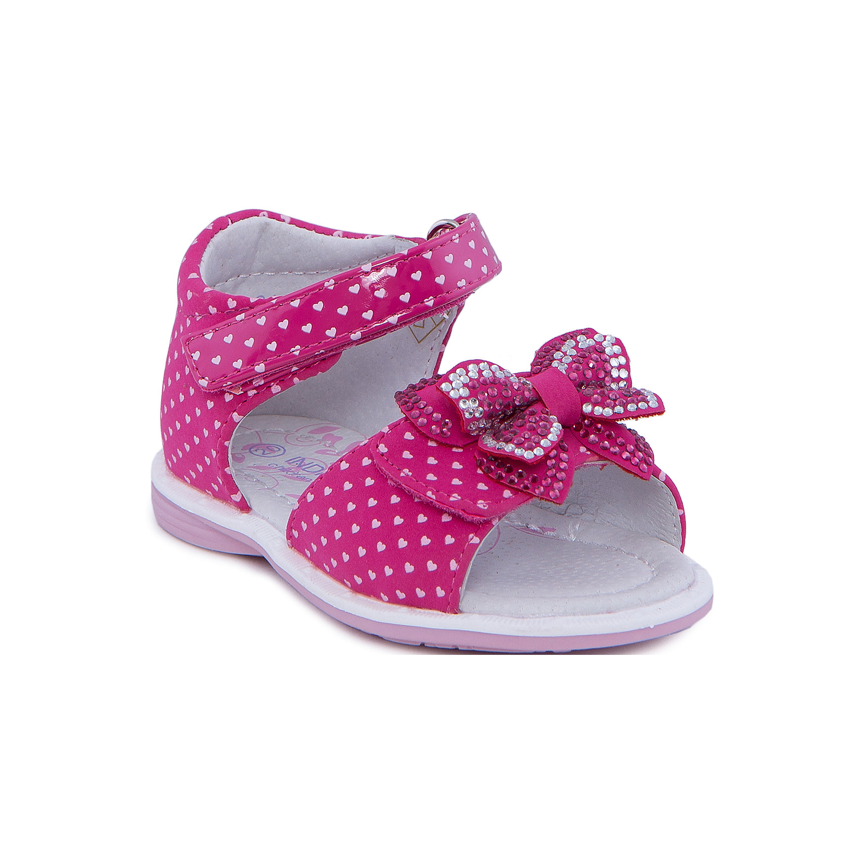 Сандалии для девочки Indigo kids Сандалии для девочки Indigo kidsСандалии<br>Состав:<br>Материал верха: Кожа искусственная<br>Материал подклада: Кожа натуральная<br><br>Ширина мм: 219<br>Глубина мм: 154<br>Высота мм: 121<br>Вес г: 343<br>Цвет: фуксия<br>Возраст от месяцев: 9<br>Возраст до месяцев: 12<br>Пол: Женский<br>Возраст: Детский<br>Размер: 20,24,22,25,23,21<br>SKU: 4604973