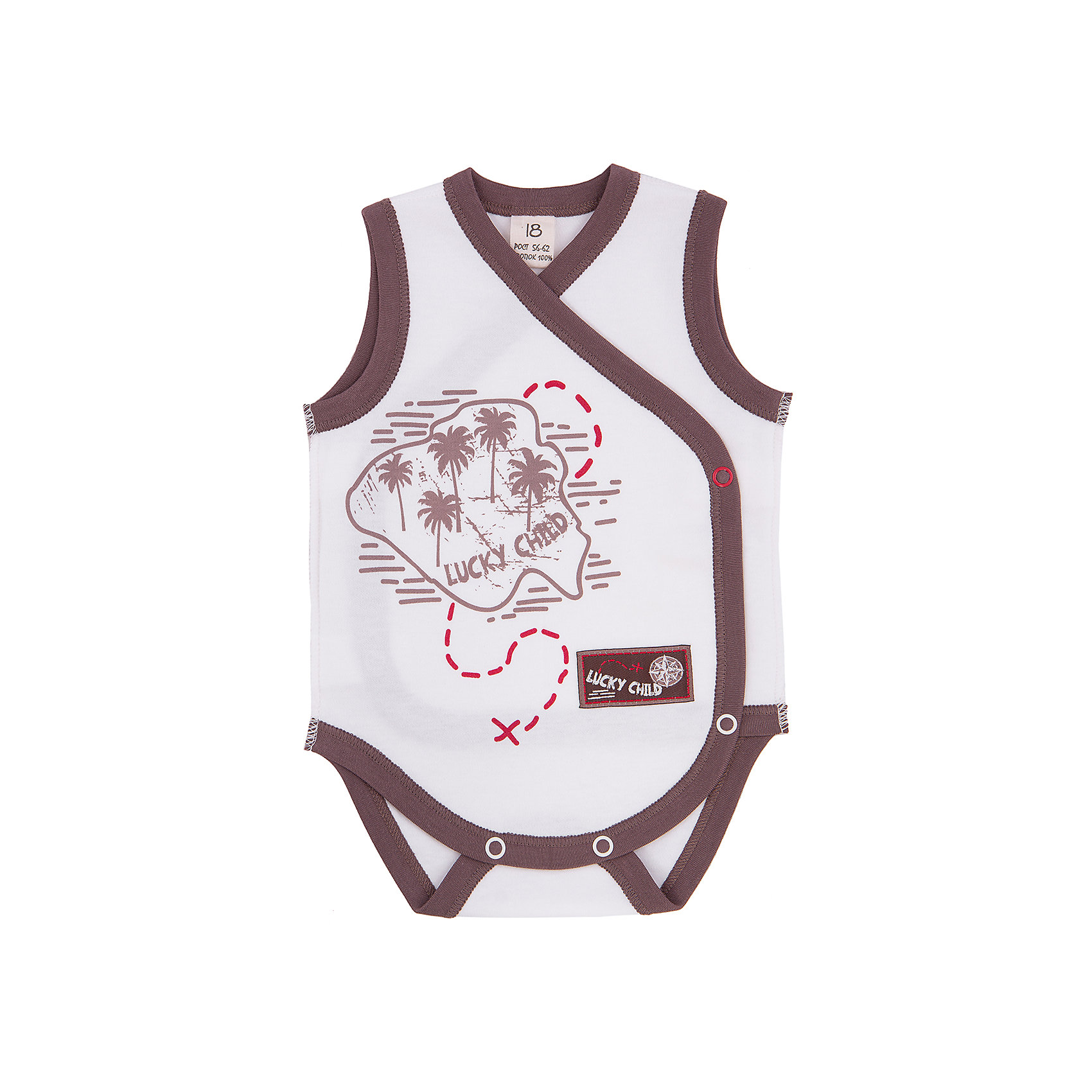 Боди для мальчика Lucky Child Боди для мальчика Lucky ChildБоди<br>Боди для мальчика Lucky Child<br>Подарите вашему ребенку полную свободу действий первооткрывателя в Боди Дальние берега! Вся одежда Lucky Child легко стирается и долго сохраняет форму и цвет. Обратите внимание на швы – они сделаны настолько аккуратно, что не вызывают даже малейших раздражений у малыша. Открывайте новое каждый день вместе с нами!<br>Состав : 100% хлопок<br><br>Ширина мм: 157<br>Глубина мм: 13<br>Высота мм: 119<br>Вес г: 200<br>Цвет: бежевый<br>Возраст от месяцев: 9<br>Возраст до месяцев: 12<br>Пол: Мужской<br>Возраст: Детский<br>Размер: 74/80,56/62,80/86,62/68,68/74<br>SKU: 4611958