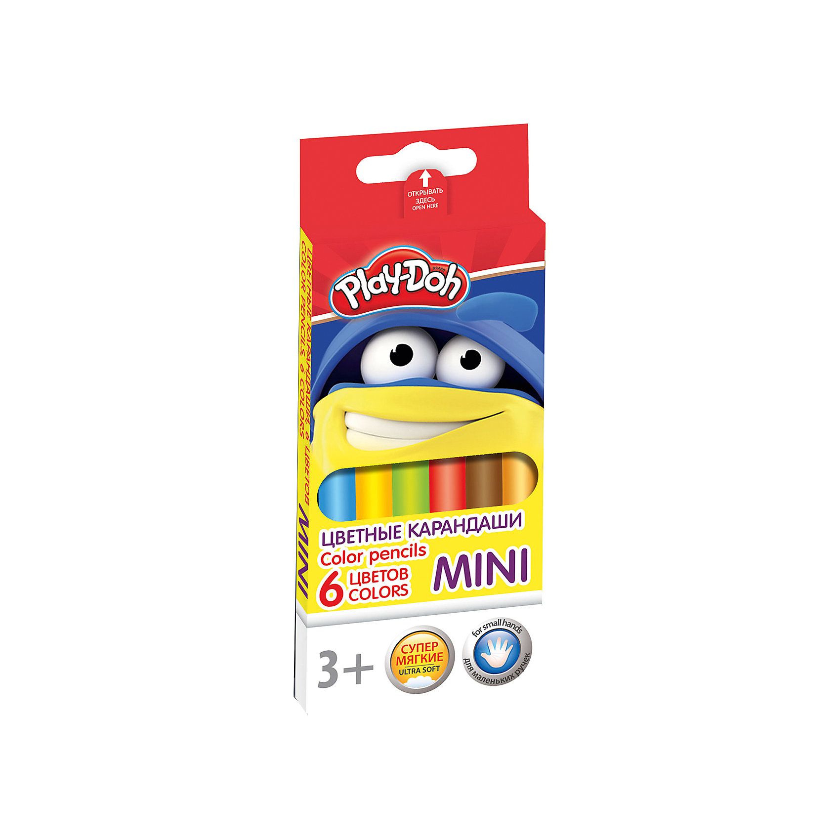 Цветные карандаши Mini 6 цветов, Play-Doh Цветные карандаши Mini 6 цветов, Play-DohНабор цветных карандашей, MINI, 6 шт., трехгранные. Длина 8,9 см; заточенные; розовое дерево; прочный грифель ? 3 мм; логотип тиснение золотом. Размер 9 х 4,4 х 0,8 см. Play Doh<br><br>Ширина мм: 90<br>Глубина мм: 44<br>Высота мм: 8<br>Вес г: 19<br>Возраст от месяцев: 36<br>Возраст до месяцев: 108<br>Пол: Унисекс<br>Возраст: Детский<br>SKU: 4614750