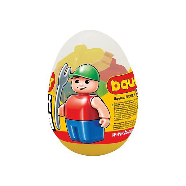 Игрушка в яйце Bauer Eggs, в ассортименте Игрушка в яйце Bauer Eggs, в ассортиментеПластмассовые конструкторы<br>Все дети любят играть и открывать для себя что-то новое. Особенно они любят сюрпризы, поэтому яйцо-сюрприз с игрушкой-конструктором внутри станет желанным подарком!<br><br>Дополнительная информация:<br><br>- Материал: пластик<br>- Внутри 7 деталей конструктора<br>ВНИМАНИЕ! Данный артикул представлен в разных вариантах исполнения. К сожалению, заранее выбрать определенный вариант невозможно. При заказе нескольких игрушек возможно получение одинаковых.<br><br>Игрушку в яйце Bauer Eggs, (Бауэр Эгз) в ассортименте можно купить в нашем магазине.<br><br>Ширина мм: 60<br>Глубина мм: 60<br>Высота мм: 90<br>Вес г: 40<br>Возраст от месяцев: 36<br>Возраст до месяцев: 144<br>Пол: Унисекс<br>Возраст: Детский<br>SKU: 4622681