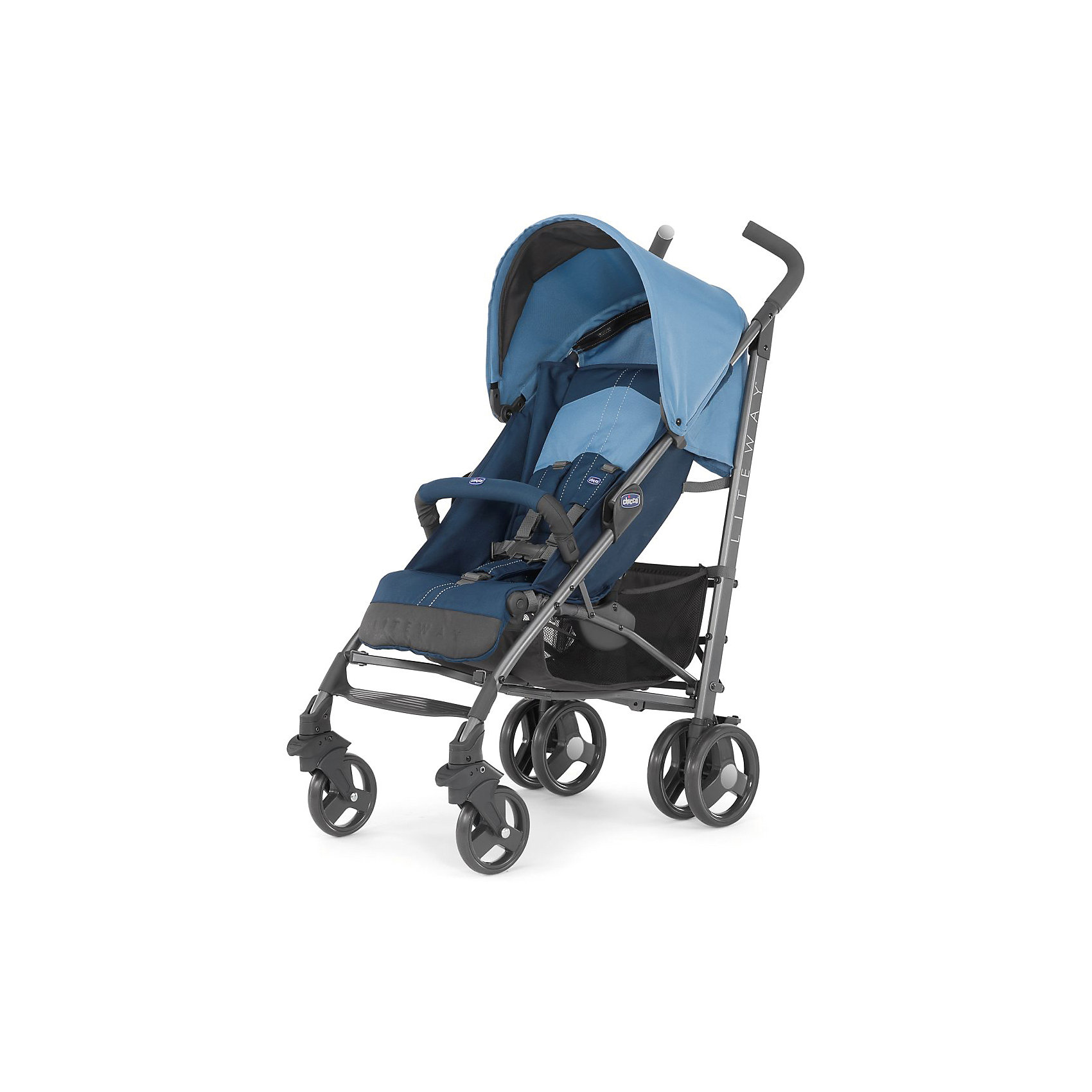 Коляска-трость Chicco Lite Way Top 2, голубой Коляска-трость Chicco Lite Way Top 2, голубойКоляски-трости<br>Удобная и практичная коляска-трость от Chiccо - идеальный вариант для прогулок. Роскошные вставки из экокожи и аккуратная строчка делают коляску еще более привлекательной. Коляска имеет прочную металлическую раму, сдвоенные задние колеса увеличенного диаметра обеспечивающие жесткое сцепление с дорожным покрытием даже в условиях бездорожья. Вращающиеся передние колеса придают модели маневренность. Глубокий солнцезащитный козырек и регулируемая спинка позволят малышу полноценно отдохнуть на прогулке. Пятиточечные страховочные ремни и съемный бампер обеспечат безопасность юным непоседам. Коляска легко и быстро складывается, в сложенном виде занимает мало места.<br><br>Дополнительная информация:<br><br>- Материал: алюминий, пластик, текстиль.<br>- Размер: 46,5 x 103 x 87,5 см.<br>- Размер в собранном виде: 29 x 40 x 105 см.<br>- Комплектация: коляска, накидка на ножки, дождевик, капюшон.<br>- Капюшон трансформируется в солнцезащитный козырек. <br>- сдвоенные задние колеса.<br>- Передние колеса: одинарные, поворотные (с возможностью блокировки).<br>- Регулируемая спинка (5 положений, до горизонтального).<br>- Регулируемая подножка.<br>- Пятиточечные ремни безопасности. <br>- Бампер перед ребенком. <br>- Рукоятки с мягким нескользким захватом.<br>- Вместительная корзина для покупок. <br>- Вес: 7 кг.<br>- Максимальный вес ребенка: 15 кг. <br><br>Коляску-трость Lite Way Top 2, Chicco (Чикко), голубую, можно купить в нашем магазине.<br><br>Ширина мм: 290<br>Глубина мм: 255<br>Высота мм: 1090<br>Вес г: 10700<br>Возраст от месяцев: 6<br>Возраст до месяцев: 36<br>Пол: Унисекс<br>Возраст: Детский<br>SKU: 4637722
