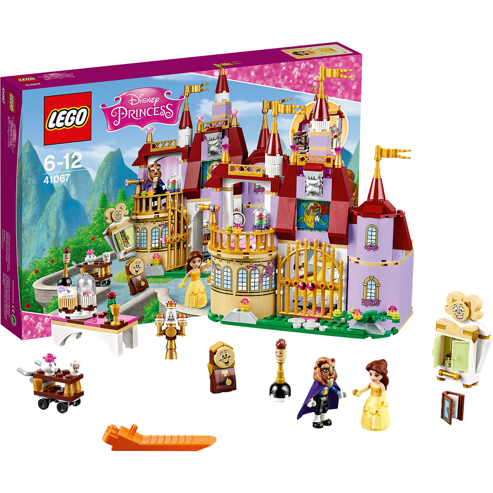 LEGO Disney Princesses 41067: Заколдованный замок Белль LEGO Disney Princesses 41067: Заколдованный замок БелльПластмассовые конструкторы<br>Главную героиню мультфильма Красавица и чудовище обожает множество современных девочек, поэтому набор Лего из её фигурки и конструктора в этой тематике обязательно обрадует ребенка. Такие игрушки помогают детям развивать воображение, мелкую моторику, логику и творческое мышление.<br>Набор состоит из фигурки Белль, её друзей, замка и других аксессуаров. С таким комплектом можно придумать множество игр!<br><br>Дополнительная информация:<br><br>цвет: разноцветный;<br>размер коробки: 38 х 5 х 26 см;<br>вес: 599 г;<br>материал: пластик;<br>количество деталей: 374.<br><br>Набор Заколдованный замок Белль от бренда LEGO Disney Princesses можно купить в нашем магазине.<br><br>Ширина мм: 379<br>Глубина мм: 261<br>Высота мм: 59<br>Вес г: 631<br>Возраст от месяцев: 72<br>Возраст до месяцев: 144<br>Пол: Женский<br>Возраст: Детский<br>SKU: 4641188