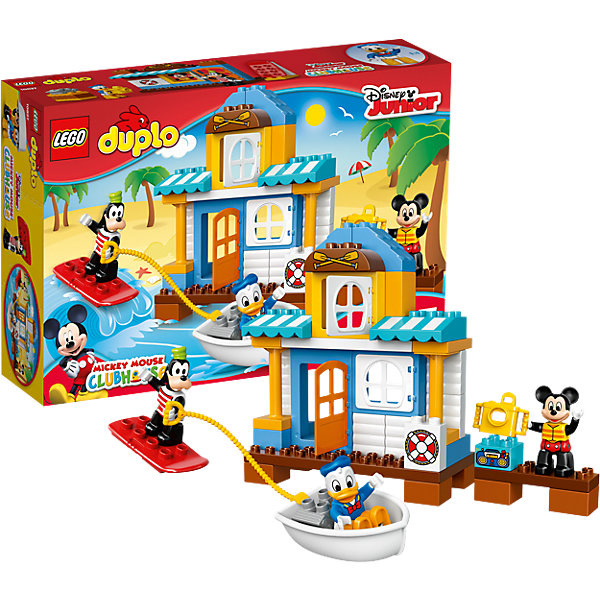 LEGO DUPLO 10827: Домик на пляже LEGO DUPLO 10827: Домик на пляжеПластмассовые конструкторы<br>Героев из мультфильмов Диснея обожает множество современных детей, поэтому набор Лего, из которого можно собрать домик на пляже, обязательно обрадует ребенка. Такие игрушки помогают детям развивать воображение, мелкую моторику, логику и творческое мышление.<br>Набор состоит из деталей, с помощью которых можно сделать домик, а также в нем есть фигурки любимых персонажей! С таким комплектом можно придумать множество игр!<br><br>Дополнительная информация:<br><br>цвет: разноцветный;<br>размер коробки: 38,2 х 9,4 х 26,2 см;<br>вес: 780 г;<br>материал: пластик;<br>количество деталей: 48.<br><br>Набор Домик на пляже от бренда LEGO DUPLO можно купить в нашем магазине.<br><br>Ширина мм: 385<br>Глубина мм: 269<br>Высота мм: 99<br>Вес г: 771<br>Возраст от месяцев: 24<br>Возраст до месяцев: 60<br>Пол: Унисекс<br>Возраст: Детский<br>SKU: 4641193