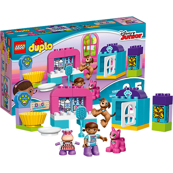 LEGO DUPLO 10828: Ветеринарная клиника доктора Плюшевой LEGO DUPLO 10828: Ветеринарная клиника доктора ПлюшевойКонструкторы Лего<br>Доктора Плюшеву обожает множество современных детей, поэтому набор Лего, из которого можно собрать ветеринарную клинику, обязательно обрадует ребенка. Такие игрушки помогают детям развивать воображение, мелкую моторику, логику и творческое мышление.<br>Набор состоит из множества деталей, с помощью которых можно сделать клинику для животных, а также в нем есть фигурки любимых персонажей! С таким комплектом можно придумать множество игр!<br><br>Дополнительная информация:<br><br>цвет: разноцветный;<br>размер коробки: 38 x 20 x 7 см;<br>вес: 500 г;<br>материал: пластик;<br>количество деталей: 30.<br><br>Набор Ветеринарная клиника доктора Плюшевой от бренда LEGO DUPLO можно купить в нашем магазине.<br><br>Ширина мм: 356<br>Глубина мм: 190<br>Высота мм: 71<br>Вес г: 413<br>Возраст от месяцев: 24<br>Возраст до месяцев: 60<br>Пол: Женский<br>Возраст: Детский<br>SKU: 4641194