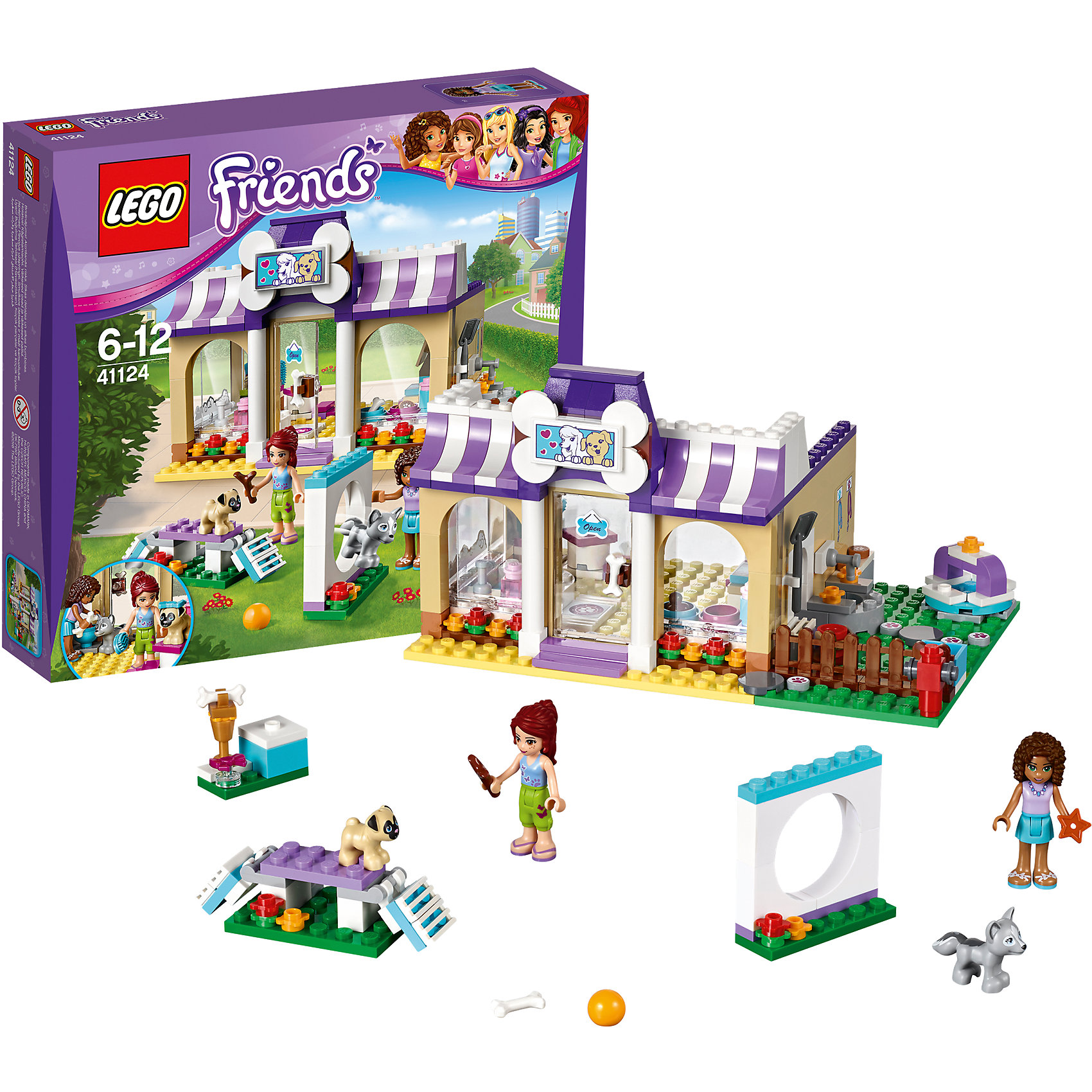 LEGO Friends 41124: Детский сад для щенков LEGO Friends 41124: Детский сад для щенковПластмассовые конструкторы<br>Конструкторы из серии LEGO Friends полюбились многим современным девочкам, поэтому набор Лего, из которого можно собрать разные сюжеты про героев и её приключения, обязательно порадует ребенка. Такие игрушки помогают детям развивать воображение, мелкую моторику, логику и творческое мышление.<br>Набор состоит из множества деталей, с помощью которых можно собрать декорации для игр, а также в нем есть фигурки любимых персонажей! С таким комплектом можно придумать множество игр!<br><br>Дополнительная информация:<br><br>цвет: разноцветный;<br>размер коробки: 28 x 28 x 5 см;<br>вес: 500 г;<br>материал: пластик;<br>количество деталей: 286.<br><br>Набор Детский сад для щенков от бренда LEGO Friends можно купить в нашем магазине.<br><br>Ширина мм: 281<br>Глубина мм: 261<br>Высота мм: 60<br>Вес г: 498<br>Возраст от месяцев: 72<br>Возраст до месяцев: 144<br>Пол: Женский<br>Возраст: Детский<br>SKU: 4641216