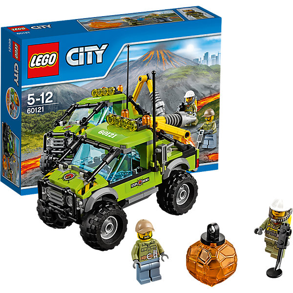 LEGO City 60121: Грузовик исследователей вулканов LEGO City 60121: Грузовик исследователей вулкановКонструкторы Лего<br>Скорее прыгай в грузовик исследователей и отправляйся в увлекательную экспедицию к подножию вулкана! Вездеход георазведки имеет большие колеса, прочное лобовое крыло и мощные фары на крыше. В открытом багажнике есть настоящий бур. С его помощью можно разбивать даже огромные камни! Смотри, какой красивый кристалл был внутри валуна! <br><br>LEGO City (ЛЕГО Сити) - серия детских конструкторов ЛЕГО, с помощью которого ваш ребенок может погрузиться в мир мегаполиса. Эта серия поможет ребенку понять, как устроена жизнь города, какие функции выполняют те или иные люди и техника. Предлагает на выбор огромное множество профессий, сфер деятельности и ситуаций, связанных с ними.<br><br>Дополнительная информация:<br><br>- Конструкторы ЛЕГО развивают усидчивость, внимание, фантазию и мелкую моторику. <br>- 2 минифигурки геологов.<br>- Количество деталей: 175. <br>- Комплектация: 2 минифигурки, аксессуары, грузовик, кристалл.<br>- Колеса машины подвижные.<br>- Серия ЛЕГО Сити (LEGO City).<br>- Материал: пластик.<br>- Размер упаковки: 26,2x19,1x6,1 см.<br>- Вес:0,33 кг.<br><br>Конструктор LEGO City 60121: Грузовик исследователей вулканов можно купить в нашем магазине.<br><br>Ширина мм: 265<br>Глубина мм: 192<br>Высота мм: 66<br>Вес г: 339<br>Возраст от месяцев: 60<br>Возраст до месяцев: 144<br>Пол: Мужской<br>Возраст: Детский<br>SKU: 4641227