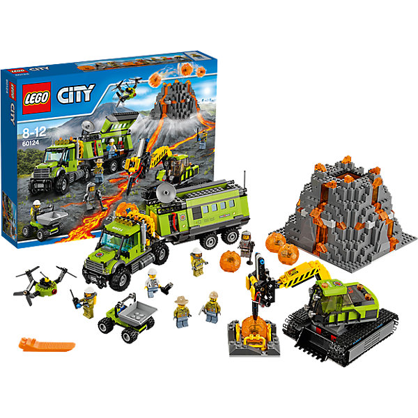 LEGO City 60124: База исследователей вулканов LEGO City 60124: База исследователей вулкановLEGO<br>Построй собственную исследовательскую базу у подножия извергающегося вулкана! В этом наборе есть все, чтобы почувствовать себя настоящим вулканологом. Прекрасно оснащенный грузовик с прицепом - лабораторией доставит тебя к месту исследований. Находи и поднимай камни с помощью экскаватора, разбивай их и добывай удивительные кристаллы. Вулкан извергает из жерла камни-бомбочки с кристаллами. Для активизации этой функции необходимо нажать на специальный рычаг, расположенный на одном из склонов горы. Запусти в воздух дрон, чтобы заснять и исследовать вулкан с высоты птичьего полета. <br><br>LEGO City (ЛЕГО Сити) - серия детских конструкторов ЛЕГО, с помощью которого ваш ребенок может погрузиться в мир мегаполиса. Эта серия поможет ребенку понять, как устроена жизнь города, какие функции выполняют те или иные люди и техника. Предлагает на выбор огромное множество профессий, сфер деятельности и ситуаций, связанных с ними.<br><br>Дополнительная информация:<br><br>- Конструкторы ЛЕГО развивают усидчивость, внимание, фантазию и мелкую моторику. <br>- 6 минифигурок исследователей.<br>- Количество деталей: 824. <br>- Комплектация: 6 минифигурок, грузовик с прицепом-фургоном, <br>4 вулканических шара с кристаллами внутри, экскаватор с буром для дробления вулканических шаров, моторизированная тачка-самосвал, дрон, аксессуары.<br>- Серия ЛЕГО Сити (LEGO City).<br>- Материал: пластик.<br>- Размер упаковки: 48х10х38 см.<br>- Вес: 1.92 кг.<br><br>Конструктор LEGO City 60124: База исследователей вулканов можно купить в нашем магазине.<br><br>Ширина мм: 481<br>Глубина мм: 375<br>Высота мм: 96<br>Вес г: 1847<br>Возраст от месяцев: 96<br>Возраст до месяцев: 144<br>Пол: Мужской<br>Возраст: Детский<br>SKU: 4641229