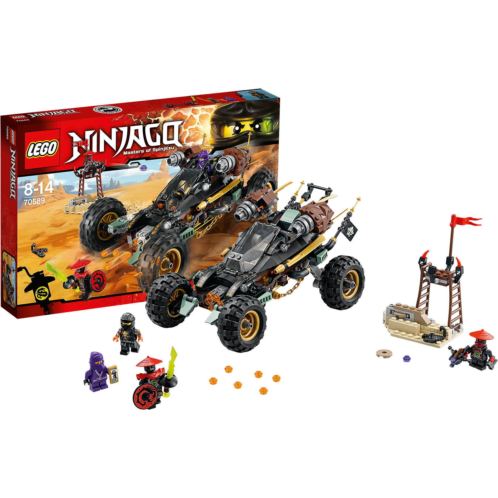 LEGO NINJAGO 70589: Горный внедорожник LEGO NINJAGO 70589: Горный внедорожникПластмассовые конструкторы<br>Автомобили и конструкторы обожает множество современных мальчишек, поэтому набор Лего, из которого можно собрать горный внедорожник, обязательно порадует ребенка. Такие игрушки помогают детям развивать воображение, мелкую моторику, логику и творческое мышление.<br>Набор состоит из множества деталей, с помощью которых можно собрать крутую машину! С таким комплектом можно придумать множество игр!<br><br>Дополнительная информация:<br><br>цвет: разноцветный;<br>размер коробки: 38 x 26 x 6 см;<br>материал: пластик;<br>количество деталей: 406.<br><br>Набор Горный внедорожник от бренда LEGO NINJAGO можно купить в нашем магазине.<br><br>Ширина мм: 383<br>Глубина мм: 261<br>Высота мм: 63<br>Вес г: 611<br>Возраст от месяцев: 96<br>Возраст до месяцев: 168<br>Пол: Мужской<br>Возраст: Детский<br>SKU: 4641241