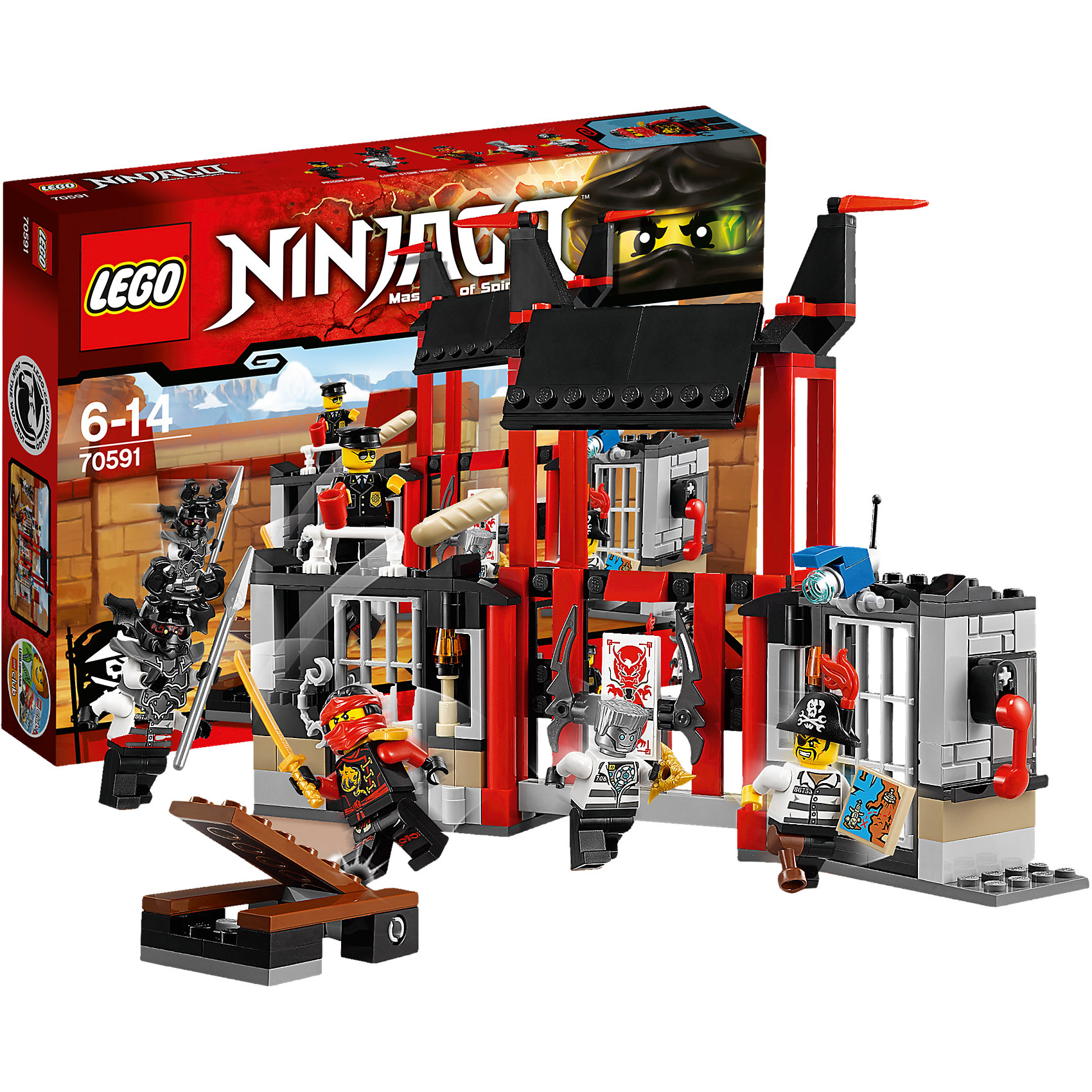 LEGO NINJAGO 70591: Побег из тюрьмы Криптариум LEGO NINJAGO 70591: Побег из тюрьмы КриптариумПластмассовые конструкторы<br>Приключения и конструкторы обожает множество современных мальчишек, поэтому набор Лего, из которого можно собрать интересный сюжет, обязательно порадует ребенка. Такие игрушки помогают детям развивать воображение, мелкую моторику, логику и творческое мышление.<br>Набор состоит из множества деталей, с помощью которых можно собрать декорации для игр, а также в нем есть фигурки любимых персонажей! С таким комплектом можно придумать множество игр!<br><br>Дополнительная информация:<br><br>цвет: разноцветный;<br>размер коробки: 26 х 5 х 19 см;<br>вес: 317 г;<br>материал: пластик;<br>количество деталей: 207.<br><br>Набор Побег из тюрьмы Криптариум от бренда LEGO NINJAGO можно купить в нашем магазине.<br><br>Ширина мм: 192<br>Глубина мм: 258<br>Высота мм: 51<br>Вес г: 343<br>Возраст от месяцев: 72<br>Возраст до месяцев: 168<br>Пол: Мужской<br>Возраст: Детский<br>SKU: 4641242