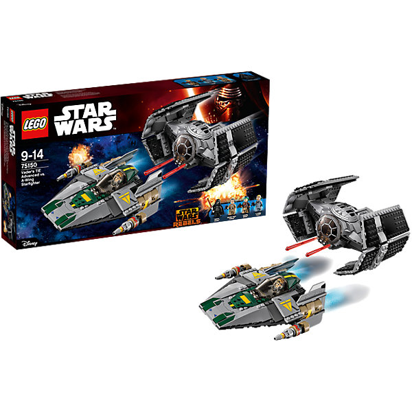 LEGO Star Wars 75150: Усовершенствованный истребитель СИД Дарта Вейдера против Звёздного Истребителя A-Wing LEGO Star Wars 75150: Усовершенствованный истребитель СИД Дарта Вейдера против Звёздного Истребителя A-WingКонструкторы Лего<br>Какой ребенок не интересуют темой космоса?! Фильм Звездные войны и его героев любят множество современных мальчишек, поэтому набор Лего Star Wars, из которого можно собрать интересный сюжет по этому фильму, обязательно порадует ребенка. Такие игрушки помогают детям развивать воображение, мелкую моторику, логику и творческое мышление.<br>Набор состоит из множества деталей конструктора - с их помощью можно собрать декорации для игр, транспорт, а также в нем есть фигурки любимых персонажей! С таким комплектом можно придумать множество игр!<br><br>Дополнительная информация:<br><br>цвет: разноцветный;<br>размер коробки: 60 x 35 x 6 см;<br>вес: 1000 г;<br>материал: пластик;<br>количество деталей: 702.<br><br>Набор Усовершенствованный истребитель СИД Дарта Вейдера против Звёздного Истребителя A-Wing от бренда LEGO Star Wars можно купить в нашем магазине.<br><br>Ширина мм: 540<br>Глубина мм: 279<br>Высота мм: 83<br>Вес г: 1078<br>Возраст от месяцев: 108<br>Возраст до месяцев: 168<br>Пол: Мужской<br>Возраст: Детский<br>SKU: 4641252