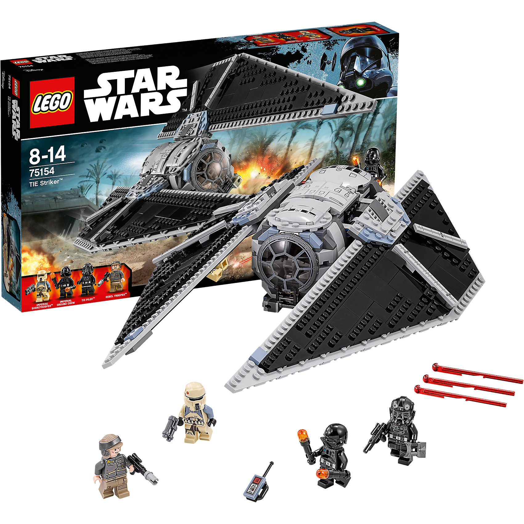 LEGO Star Wars 75154: Ударный истребитель TIE LEGO Star Wars 75154: Ударный истребитель TIEПластмассовые конструкторы<br>Фильм Звездные войны обожают современные дети. Подарите им возможность играть с героями из любимого фильма, воссоздавая боевые сцены из кино или придумывая свои! Эти фигурки подвижны, состоят из деталей, поэтому детям с ними играть очень интересно. <br>Одна игрушка - только часть большой коллекции LEGO Star Wars, поэтому детям будет интересно еще и коллекционировать разные фигурки и наборы. Такие игрушки помогают ребенку развивать мелкую моторику, воображение и творческое мышление! Материалы, использованные при изготовлении игрушек, полностью безопасны для детей и отвечают всем требованиям по качеству.<br><br>Дополнительная информация:<br><br>цвет: разноцветный;<br>материал: пластик;<br>деталей: 543, 4 фигурки.<br><br>LEGO Star Wars 75154: Ударный истребитель TIE можно приобрести в нашем магазине.<br><br>Ширина мм: 481<br>Глубина мм: 284<br>Высота мм: 68<br>Вес г: 1019<br>Возраст от месяцев: 96<br>Возраст до месяцев: 168<br>Пол: Мужской<br>Возраст: Детский<br>SKU: 4641273