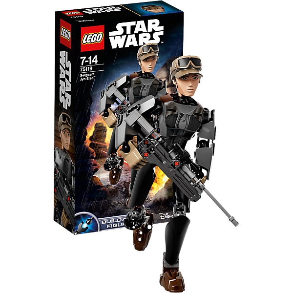 LEGO Star Wars 75119: Сержант Джин Эрсо LEGO Star Wars 75119: Сержант Джин ЭрсоПластмассовые конструкторы<br>Фильм Звездные войны обожают современные дети. Подарите им возможность играть с героями из любимого фильма, воссоздавая боевые сцены из кино или придумывая свои! Эти фигурки подвижны, состоят из деталей, поэтому детям с ними играть очень интересно. <br>Одна игрушка - только часть большой коллекции LEGO Star Wars, поэтому детям будет интересно еще и коллекционировать разные фигурки и наборы. Такие игрушки помогают ребенку развивать мелкую моторику, воображение и творческое мышление! Материалы, использованные при изготовлении игрушек, полностью безопасны для детей и отвечают всем требованиям по качеству.<br><br>Дополнительная информация:<br><br>цвет: разноцветный;<br>материал: пластик;<br>деталей: 104;<br>высота игрушки: 24 см.<br><br>LEGO Star Wars 75119: Сержант Джин Эрсо можно приобрести в нашем магазине.<br><br>Ширина мм: 265<br>Глубина мм: 142<br>Высота мм: 66<br>Вес г: 239<br>Возраст от месяцев: 84<br>Возраст до месяцев: 168<br>Пол: Мужской<br>Возраст: Детский<br>SKU: 4641276