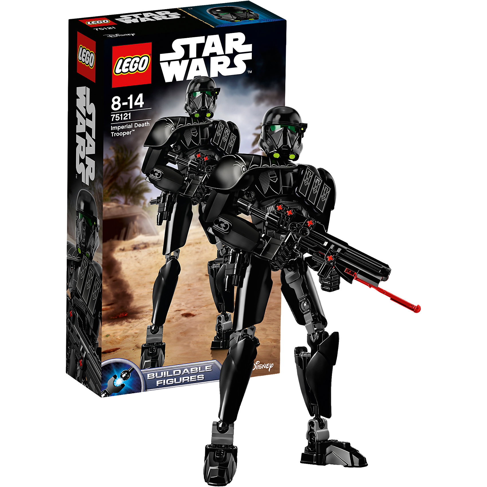 LEGO Star Wars 75121: Имперский штурмовик смерти LEGO Star Wars 75121: Имперский штурмовик смертиПластмассовые конструкторы<br>Играть с любимыми персонажами всегда интереснее! Фильм Звездные войны обожают современные дети. Подарите им возможность играть с героями из любимого фильма, воссоздавая боевые сцены из кино или придумывая свои! Эти фигурки подвижны, состоят из деталей, поэтому детям с ними играть очень интересно. <br>Одна игрушка - только часть большой коллекции LEGO Star Wars, поэтому детям будет интересно еще и коллекционировать разные фигурки и наборы. Такие игрушки помогают ребенку развивать мелкую моторику, воображение и творческое мышление! Материалы, использованные при изготовлении игрушек, полностью безопасны для детей и отвечают всем требованиям по качеству.<br><br>Дополнительная информация:<br><br>цвет: разноцветный;<br>материал: пластик;<br>деталей: 169.<br><br>LEGO Star Wars 75121: Имперский штурмовик смерти можно приобрести в нашем магазине.<br><br>Ширина мм: 264<br>Глубина мм: 142<br>Высота мм: 63<br>Вес г: 260<br>Возраст от месяцев: 96<br>Возраст до месяцев: 168<br>Пол: Мужской<br>Возраст: Детский<br>SKU: 4641278
