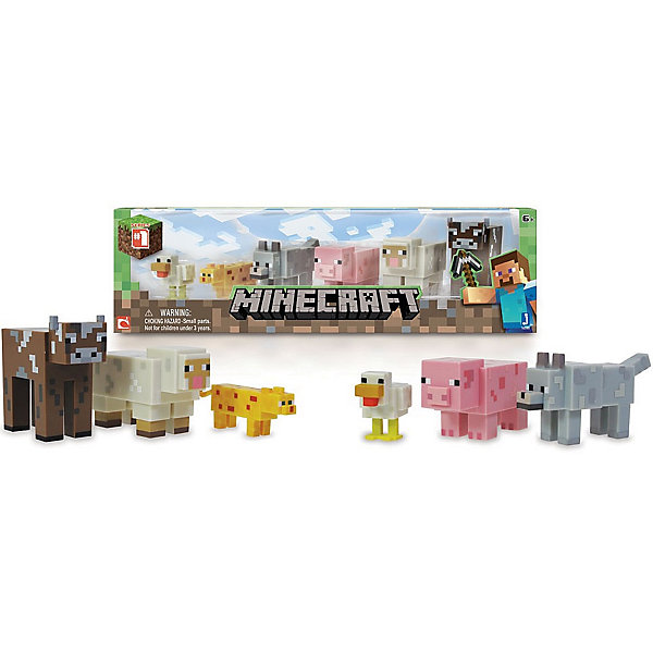 Игровой набор Живтоные, Minecraft Игровой набор Живтоные, MinecraftФигурки из мультфильмов<br>Игровой набор Животные, Minecraft – это прекрасный подарок для поклонника популярной игры Minecraft.<br>Игровой набор Животные приведет в восторг поклонников компьютерной игры Minecraft. Теперь ваш ребенок сможет отвлечься от компьютера или планшета, не отрываясь от любимой забавы! Животные в игре «Майнкрафт» - это источник ценных ресурсов и вообще повод извлечь для себя какую-нибудь пользу. Хотя некоторых зверей, определенно, стоит сторониться. В игровом наборе по мотивам знаменитой игры Minecraft содержатся 6 стилизованных фигурок животных в фирменном и уникальном пикселизированном стиле. Фигурки созданы из качественного пластика, их очень приятно держать в руках, их головы и конечности подвижные. Фигурки прекрасно детализированы, реалистично раскрашены, очень похожи на персонажей компьютерной игры.<br><br>Дополнительная информация:<br><br>- В наборе подвижные фигурки: курица, оцелот, ручной волк, свинья, овца, корова<br>- Материал: пластик<br>- Размер упаковки: 14,5х5х17,5см.<br><br>Игровой набор Животные, Minecraft можно купить в нашем интернет-магазине.<br><br>Ширина мм: 145<br>Глубина мм: 50<br>Высота мм: 175<br>Вес г: 225<br>Возраст от месяцев: 72<br>Возраст до месяцев: 144<br>Пол: Унисекс<br>Возраст: Детский<br>SKU: 4655080