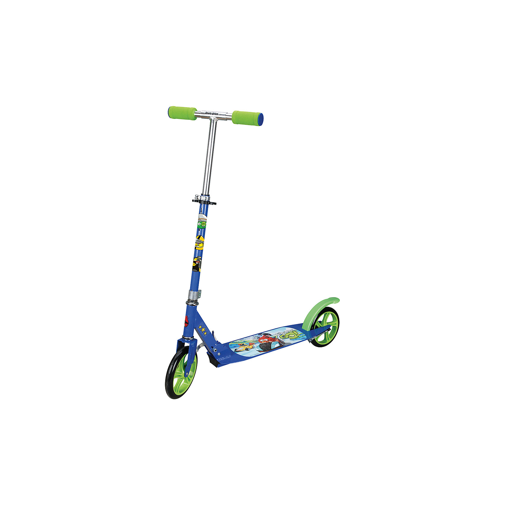 Самокат Angry Birds, Navigator Самокат Angry Birds, NavigatorСамокаты<br>Самокат Angry Birds, Navigator (Навигатор) – этот качественный самокат отлично подойдет для активного отдыха ребенка.<br>Двухколесный самокат от Navigator (Навигатор) отличается ярким и привлекательным дизайном в стиле популярной игры Angry Birds. Самокат состоит из металлической рамы (алюминий-комби), больших полиуретановых колёс и Т-образного руля с большими мягкими ручками. Специальное антискользящее покрытие обеспечивает жёсткое сцепление ноги катающегося с платформой самоката. Рулевая стойка имеет телескопическую конструкцию, что позволяет отрегулировать высоту руля в соответствии с ростом ребёнка. Есть задний ножной тормоз. Лёгкая система складывания позволяет удобно транспортировать и компактно хранить самокат.<br><br>Дополнительная информация:<br><br>- Возраст: от 5 лет<br>- Цвет: синий, зеленый<br>- Материал: металл, полиуретан<br>- Максимальная нагрузка: 100 кг.<br>- Размер: 95х17,5х105 см.<br>- Диаметр колёс: 20 см.<br>- Высота руля: до 105 см.<br>- Размер упаковки: 88х18,5х29 см.<br>- Вес в упаковке: 5,755 кг.<br><br>Самокат Angry Birds, Navigator (Навигатор) можно купить в нашем интернет-магазине.<br><br>Ширина мм: 880<br>Глубина мм: 185<br>Высота мм: 290<br>Вес г: 5755<br>Возраст от месяцев: 60<br>Возраст до месяцев: 120<br>Пол: Унисекс<br>Возраст: Детский<br>SKU: 4655173