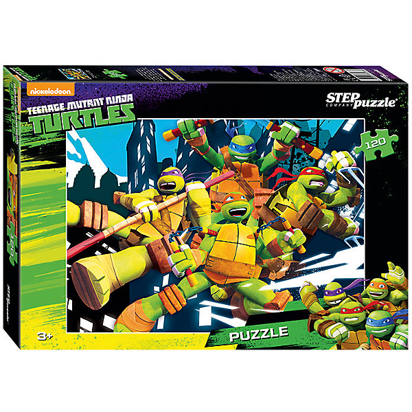 Пазл Черепашки Ниндзя, 120 деталей, Step Puzzle Пазл Черепашки Ниндзя, 120 деталей, Step PuzzleЧерепашки Ниндзя<br>Пазл Черепашки Ниндзя, 120 деталей, от марки Step Puzzle<br><br>Кто не любит собирать пазлы? За этим занятием с удовольствием проводят вечера и взрослые, и дети. Такое занятие поможет ребенку развить моторику, активизировать мыслительные процессы, улучшить внимание и тренировать память.<br>Процесс собирания пазла способен стать объединяющим занятием! На картинке изображены любимые детьми герои мультфильмов, комиксов и фильмов Черепашки Ниндзя. Продукция данной компании сделана из проверенных материалов, безвредных для детей. Каждая деталь выполнена очень качественно. <br><br>Отличительные особенности пазла:<br><br>- количество элементов: 120;<br>- картинка: Черепашки Ниндзя;<br>- размер картинки: 230x165 мм;<br>- размер упаковки: 175х125х35 мм.<br><br>Пазл Черепашки Ниндзя, 120 деталей, от марки Step Puzzle можно купить в нашем магазине.<br><br>Ширина мм: 800<br>Глубина мм: 295<br>Высота мм: 240<br>Вес г: 400<br>Возраст от месяцев: 36<br>Возраст до месяцев: 84<br>Пол: Унисекс<br>Возраст: Детский<br>Количество деталей: 120<br>SKU: 4661337