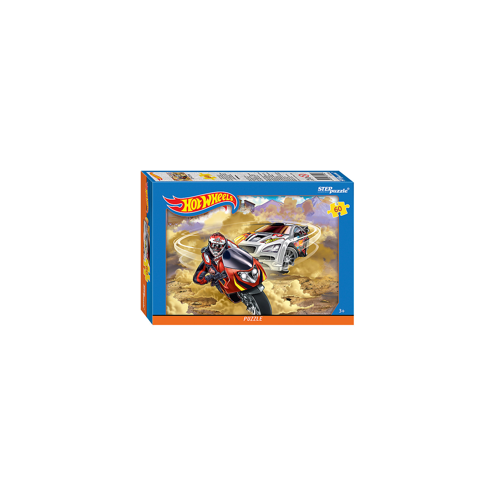 Пазл Hot Wheels, 60 деталей, Step Puzzle Пазл Hot Wheels, 60 деталей, Step PuzzleПазлы для малышей<br>Пазл Hot Wheels, 60 деталей, от марки Step Puzzle<br><br>Кто не любит собирать пазлы? За этим занятием с удовольствием проводят вечера и взрослые, и дети. Такое занятие поможет ребенку развить моторику, активизировать мыслительные процессы, улучшить внимание и тренировать память.<br>Процесс собирания пазла способен стать объединяющим занятием! На картинке изображены гоночные машины из любимого детьми мультфильма Hot Wheels. Продукция данной компании сделана из проверенных материалов, безвредных для детей. Каждая деталь выполнена очень качественно. <br><br>Отличительные особенности пазла:<br><br>- количество элементов: 60;<br>- картинка: гоночные машины;<br>- размер деталей: 45 ? 50 мм;<br>- размер картинки: 330х230 мм;<br>- размер упаковки: 195х137х35 мм.<br><br>Пазл Hot Wheels, 60 деталей, от марки Step Puzzle можно купить в нашем магазине.<br><br>Ширина мм: 800<br>Глубина мм: 295<br>Высота мм: 240<br>Вес г: 300<br>Возраст от месяцев: 36<br>Возраст до месяцев: 84<br>Пол: Унисекс<br>Возраст: Детский<br>Количество деталей: 60<br>SKU: 4661348
