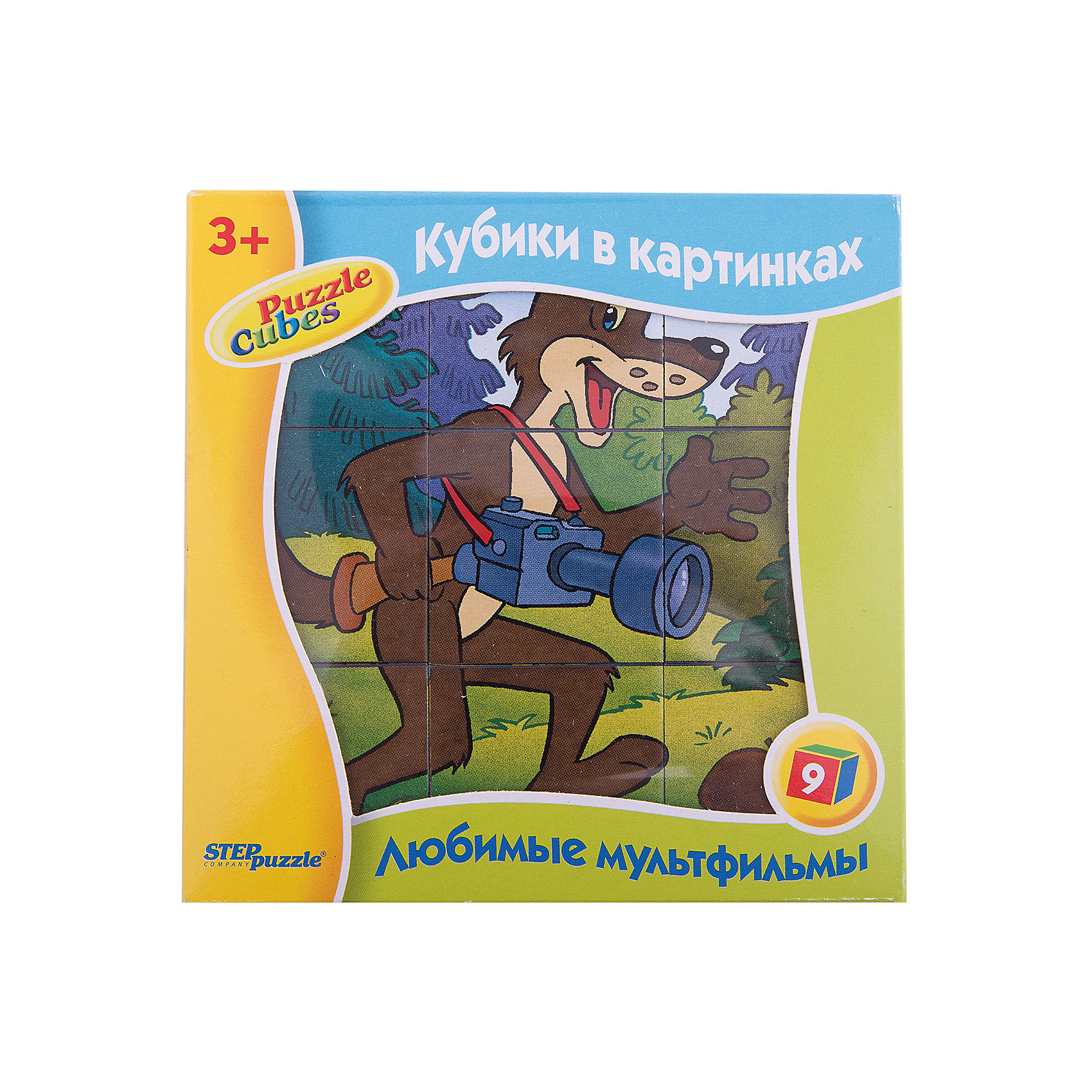 Кубики Любимые мультфильмы, 9 шт, Step Puzzle Кубики Любимые мультфильмы, 9 шт, Step PuzzleКубики<br>Кубики Любимые мультфильмы, 9 шт, от марки Step Puzzle<br><br>Кубики - отличный способ с удовольствием провести время! Такое занятие поможет ребенку развить моторику, активизировать мыслительные процессы, улучшить внимание и тренировать логику и память.<br>Процесс собирания картинок из кубиков способен занять ребенка надолго! Добрые герои, изображенные на картинках, помогут вспомнить любимые мультфильмы и сказки. Продукция данной компании сделана из проверенных материалов, безвредных для детей. Каждая деталь выполнена очень качественно. <br><br>Отличительные особенности пазла:<br><br>- количество элементов: 9;<br>- картинки: герои мультфильмов;<br>- размер кубика: 40х40х40 мм;<br>- размер упаковки: 120x120x40 мм;<br>- вес: 0,16 кг.<br><br>Кубики Любимые мультфильмы, 9 шт, от марки Step Puzzle можно купить в нашем магазине.<br><br>Ширина мм: 515<br>Глубина мм: 355<br>Высота мм: 225<br>Вес г: 320<br>Возраст от месяцев: 36<br>Возраст до месяцев: 84<br>Пол: Унисекс<br>Возраст: Детский<br>SKU: 4661356