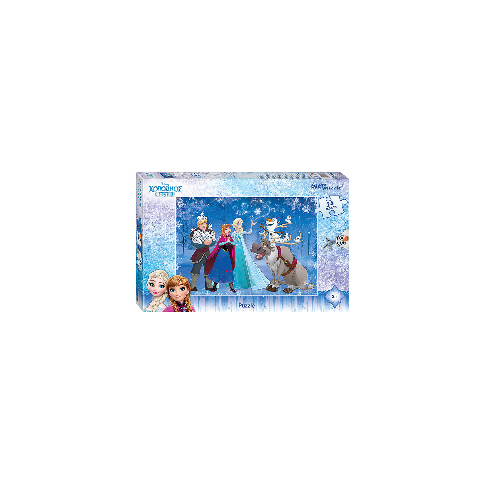Пазл Холодное сердце, 24 MAXI детали, Step Puzzle Пазл Холодное сердце, 24 MAXI детали, Step PuzzleПазлы для малышей<br>Пазл Холодное сердце, 24 MAXI детали, от марки Step Puzzle<br><br>Очень большие детали помогут собрать пазл даже самым маленьким! Кто не любит собирать пазлы? За этим занятием с удовольствием проводят вечера и взрослые, и дети. Такое занятие поможет ребенку развить моторику, активизировать мыслительные процессы, улучшить внимание и тренировать память.<br>Процесс собирания пазла способен стать объединяющим занятием! На картинке изображены герои из любимого детьми мультфильма Холодное сердце. Продукция данной компании сделана из проверенных материалов, безвредных для детей. Каждая деталь выполнена очень качественно. <br><br>Отличительные особенности пазла:<br><br>- количество элементов: 24;<br>- картинка: герои м/ф Холодное сердце;<br>- размер деталей: 90х85 мм;<br>- размер картинки: 500x345 мм;<br>- размер упаковки: 375х245х40 мм.<br><br>Пазл Холодное сердце, 24 MAXI детали, от марки Step Puzzle можно купить в нашем магазине.<br><br>Ширина мм: 830<br>Глубина мм: 415<br>Высота мм: 195<br>Вес г: 300<br>Возраст от месяцев: 36<br>Возраст до месяцев: 84<br>Пол: Унисекс<br>Возраст: Детский<br>Количество деталей: 24<br>SKU: 4661358