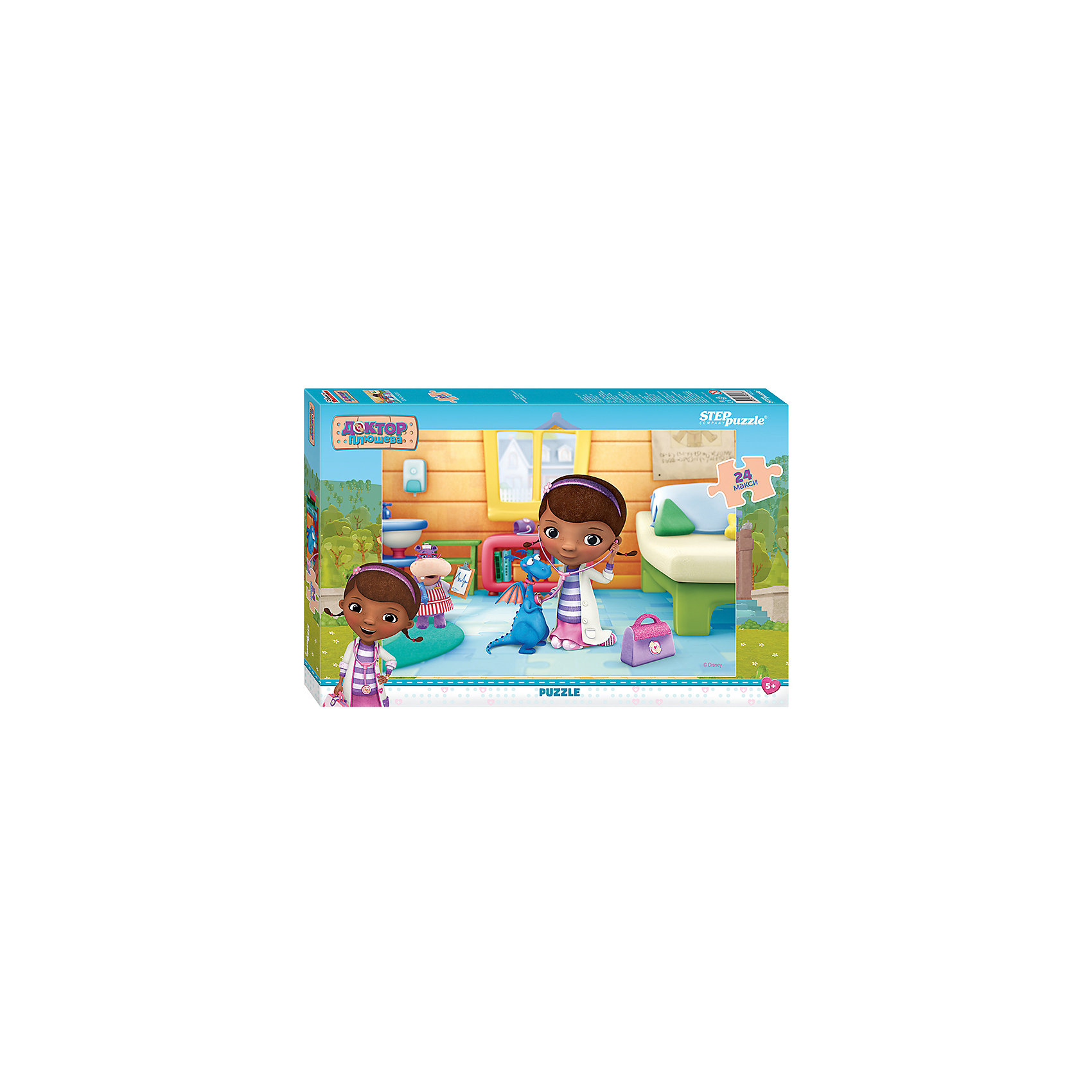 Пазл Доктор Плюшева, 24 MAXI детали, Step Puzzle Пазл Доктор Плюшева, 24 MAXI детали, Step PuzzleПазлы для малышей<br>Пазл Доктор Плюшева, 24 MAXI детали, от марки Step Puzzle<br><br>Очень большие детали помогут собрать пазл даже самым маленьким! Кто не любит собирать пазлы? За этим занятием с удовольствием проводят вечера и взрослые, и дети. Такое занятие поможет ребенку развить моторику, активизировать мыслительные процессы, улучшить внимание и тренировать память.<br>Процесс собирания пазла способен стать объединяющим занятием! На картинке изображены герои из любимого детьми мультфильма Доктор Плюшева. Продукция данной компании сделана из проверенных материалов, безвредных для детей. Каждая деталь выполнена очень качественно. <br><br>Отличительные особенности пазла:<br><br>- количество элементов: 24;<br>- картинка: герои м/ф Доктор Плюшева;<br>- размер деталей: 80х85 мм;<br>- размер картинки: 500x345 мм;<br>- размер упаковки: 375х245х40 мм.<br><br>Пазл Доктор Плюшева, 24 MAXI детали, от марки Step Puzzle можно купить в нашем магазине.<br><br>Ширина мм: 830<br>Глубина мм: 415<br>Высота мм: 195<br>Вес г: 300<br>Возраст от месяцев: 36<br>Возраст до месяцев: 84<br>Пол: Унисекс<br>Возраст: Детский<br>Количество деталей: 24<br>SKU: 4661360