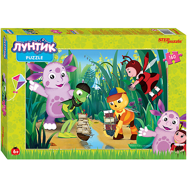 Пазл Лунтик, 160 деталей, Step Puzzle Пазл Лунтик, 160 деталей, Step PuzzleЛунтик и его друзья<br>Пазл Лунтик, 160 деталей, от марки Step Puzzle<br><br>Кто не любит собирать пазлы? За этим занятием с удовольствием проводят вечера и взрослые, и дети. Такое занятие поможет ребенку развить моторику, активизировать мыслительные процессы, улучшить внимание и тренировать память.<br>Процесс собирания пазла способен стать объединяющим занятием! На картинке изображены герои из любимого детьми мультфильма Лунтик. Продукция данной компании сделана из проверенных материалов, безвредных для детей. Каждая деталь выполнена очень качественно. <br><br>Отличительные особенности пазла:<br><br>- количество элементов: 160;<br>- картинка: герои м/ф Лунтик;<br>- размер деталей: 20х22 мм;<br>- размер картинки: 345х240 мм;<br>- размер упаковки: 280х195х34 мм.<br><br>Пазл Лунтик, 160 деталей, от марки Step Puzzle можно купить в нашем магазине.<br><br>Ширина мм: 800<br>Глубина мм: 295<br>Высота мм: 240<br>Вес г: 300<br>Возраст от месяцев: 60<br>Возраст до месяцев: 120<br>Пол: Унисекс<br>Возраст: Детский<br>Количество деталей: 160<br>SKU: 4661369