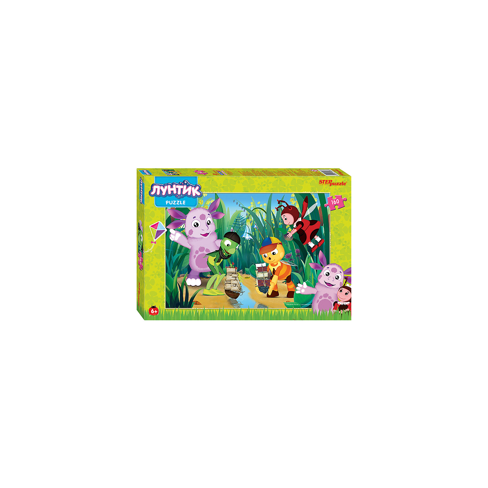 Пазл Лунтик, 160 деталей, Step Puzzle Пазл Лунтик, 160 деталей, Step PuzzleКлассические пазлы<br>Пазл Лунтик, 160 деталей, от марки Step Puzzle<br><br>Кто не любит собирать пазлы? За этим занятием с удовольствием проводят вечера и взрослые, и дети. Такое занятие поможет ребенку развить моторику, активизировать мыслительные процессы, улучшить внимание и тренировать память.<br>Процесс собирания пазла способен стать объединяющим занятием! На картинке изображены герои из любимого детьми мультфильма Лунтик. Продукция данной компании сделана из проверенных материалов, безвредных для детей. Каждая деталь выполнена очень качественно. <br><br>Отличительные особенности пазла:<br><br>- количество элементов: 160;<br>- картинка: герои м/ф Лунтик;<br>- размер деталей: 20х22 мм;<br>- размер картинки: 345х240 мм;<br>- размер упаковки: 280х195х34 мм.<br><br>Пазл Лунтик, 160 деталей, от марки Step Puzzle можно купить в нашем магазине.<br><br>Ширина мм: 800<br>Глубина мм: 295<br>Высота мм: 240<br>Вес г: 300<br>Возраст от месяцев: 60<br>Возраст до месяцев: 120<br>Пол: Унисекс<br>Возраст: Детский<br>Количество деталей: 160<br>SKU: 4661369