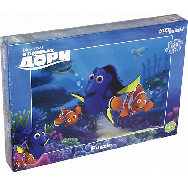 Пазл В поисках Дори, 160 деталей, Step Puzzle Пазл В поисках Дори, 160 деталей, Step PuzzleПазлы для детей постарше<br>Пазл В поисках Дори, 160 деталей, от марки Step Puzzle<br><br>Кто не любит собирать пазлы? За этим занятием с удовольствием проводят вечера и взрослые, и дети. Такое занятие поможет ребенку развить моторику, активизировать мыслительные процессы, улучшить внимание и тренировать память.<br>Процесс собирания пазла способен стать объединяющим занятием! На картинке изображены герои из любимого детьми мультфильма В поисках Дори. Продукция данной компании сделана из проверенных материалов, безвредных для детей. Каждая деталь выполнена очень качественно. <br><br>Отличительные особенности пазла:<br><br>- количество элементов: 160;<br>- картинка: герои м/ф В поисках Дори;<br>- размер деталей: 20х22 мм;<br>- размер картинки: 345х240 мм;<br>- размер упаковки: 280х195х34 мм.<br><br>Пазл В поисках Дори, 160 деталей, от марки Step Puzzle можно купить в нашем магазине.<br><br>Ширина мм: 800<br>Глубина мм: 295<br>Высота мм: 240<br>Вес г: 300<br>Возраст от месяцев: 60<br>Возраст до месяцев: 120<br>Пол: Унисекс<br>Возраст: Детский<br>Количество деталей: 160<br>SKU: 4661375