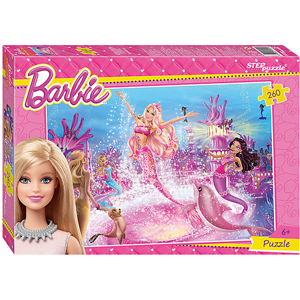 Пазл Барби, 260 деталей, Step Puzzle Пазл Барби, 260 деталей, Step PuzzleBarbie<br>Пазл Барби, 260 деталей, от марки Step Puzzle<br><br>Кто не любит собирать пазлы? За этим занятием с удовольствием проводят вечера и взрослые, и дети. Такое занятие поможет ребенку развить моторику, активизировать мыслительные процессы, улучшить внимание и тренировать память.<br>Процесс собирания пазла способен стать объединяющим занятием! На картинке изображены герои из любимого детьми мультфильма о Барби. Продукция данной компании сделана из проверенных материалов, безвредных для детей. Каждая деталь выполнена очень качественно. <br><br>Отличительные особенности пазла:<br><br>- количество элементов: 260;<br>- картинка: герои м/ф о Барби;<br>- размер деталей: 21х17 мм;<br>- размер картинки: 345х240 мм;<br>- размер упаковки: 280х195х34 мм.<br><br>Пазл Барби, 260 деталей, от марки Step Puzzle можно купить в нашем магазине.<br><br>Ширина мм: 800<br>Глубина мм: 295<br>Высота мм: 240<br>Вес г: 400<br>Возраст от месяцев: 72<br>Возраст до месяцев: 144<br>Пол: Унисекс<br>Возраст: Детский<br>Количество деталей: 260<br>SKU: 4661380