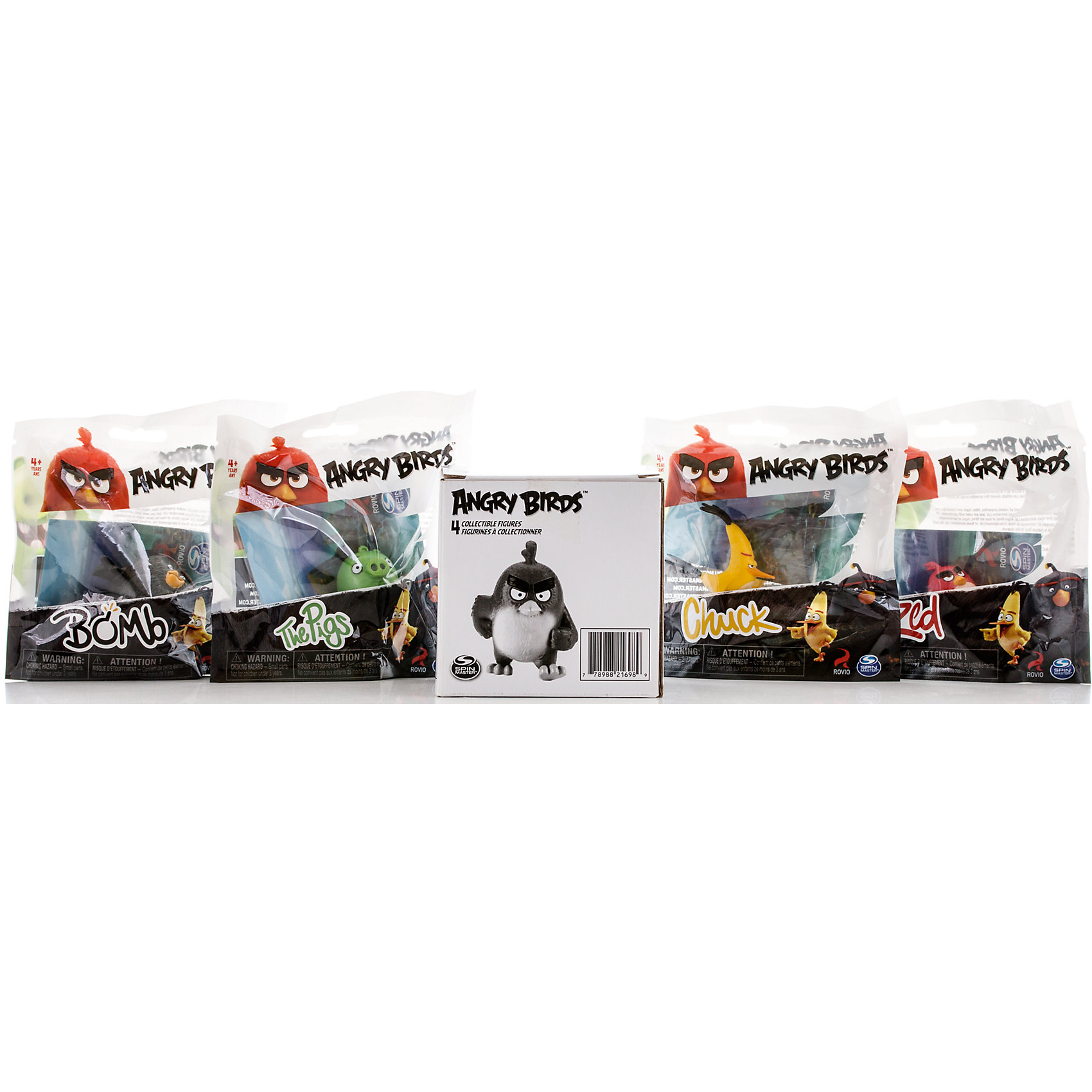 Набор из 4 фигурок Angry Birds Набор из 4 фигурок Angry BirdsКоллекционные и игровые фигурки<br>Характеристики Игрушки Набор из 4 сердитых птичек:<br><br>- возраст: от 3 лет<br>- герой: Angry Birds<br>- пол: для мальчиков и девочек<br>- комплект: 1 набор.<br>- материал: пластик<br>- упаковка: картонная коробка.<br>- упаковка отдельной игрушки: блистер на картоне.<br>- длина игрушки: 6 см.<br>- страна обладатель бренда: Канада.<br><br>Замечательная новинка весны 2016 года от компании Spin Master – набор из 4 коллекционных фигурок героев популярнейшей во всем мире компьютерной игры и мультфильма Angry Birds! Такой подарок оценят не только дети, но и вполне взрослые люди, ведь обаянию сердитых птичек и зеленых поросят подвластны люди самых разных возрастов. Высота каждой минифигурки 5 см, игрушки выполнены из пластика и очень тщательно детализированы. Фигурки очень ярко и точно отражают характеры героев и их эмоции. Каждый персонаж представлен в нескольких вариантах мимики и поз. Собери всю коллекцию смешных персонажей Энгри Бёрдз на своей полке!<br><br>Игрушку Набор из 4 птичек на колесах можно купить в нашем интернет-магазине.<br><br>Ширина мм: 100<br>Глубина мм: 110<br>Высота мм: 100<br>Вес г: 216<br>Возраст от месяцев: 36<br>Возраст до месяцев: 192<br>Пол: Унисекс<br>Возраст: Детский<br>SKU: 4663718