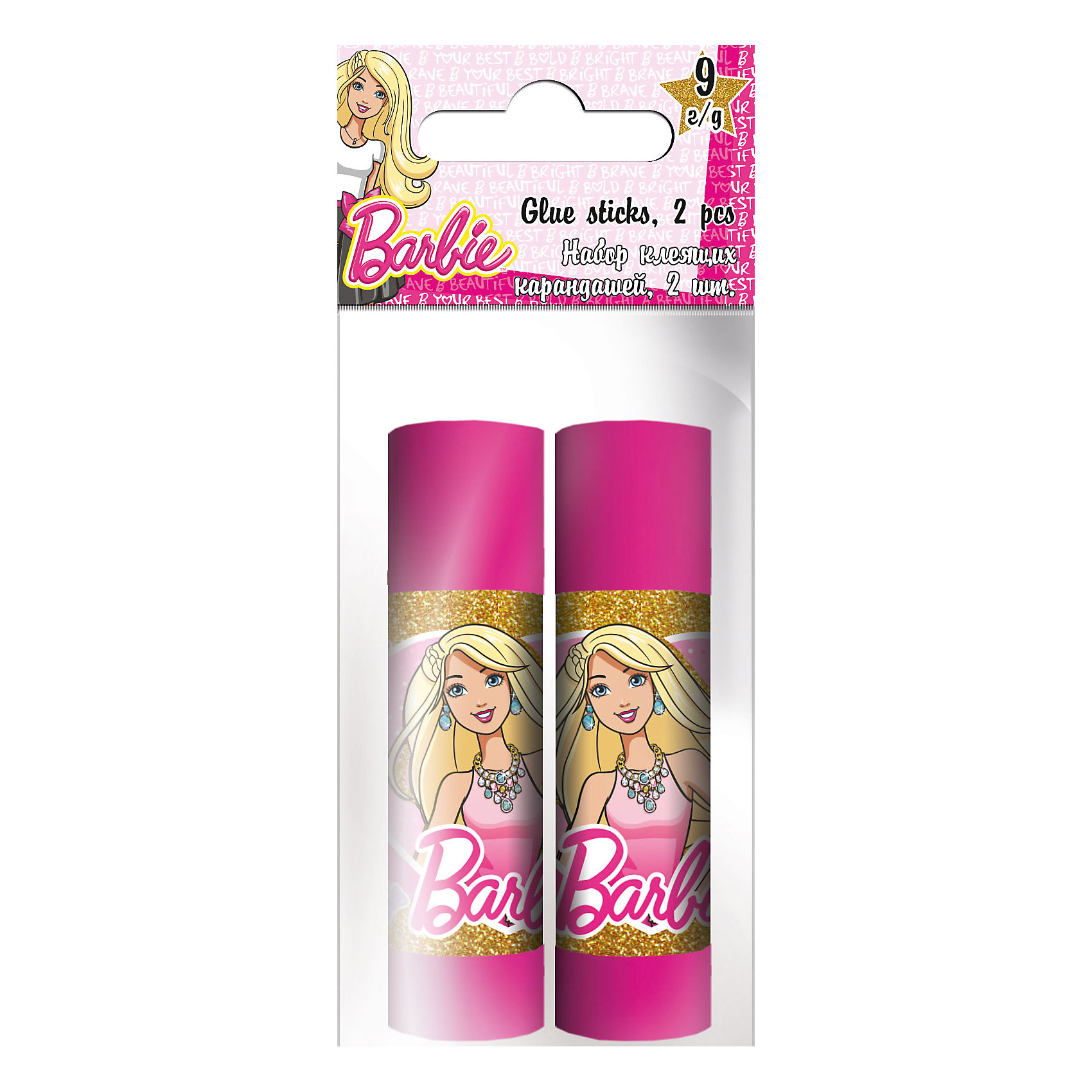 Набор клея ПВА, 2 шт. по 9 г., Barbie Набор клея ПВА, 2 шт. по 9 г., BarbieBarbie<br>Набор клея ПВА, Barbie, прекрасно подойдет для склеивания всех видов бумаги и картона. В комплекте два пластиковых флакона ярко-розовой расцветки, украшенных изображением популярной куклы Барби. Клей белого цвета легко наносится. Упаковка - ПП пакет с подвесом.<br><br><br>Дополнительная информация:<br><br>- В комплекте: 2 флакона по 9 гр.<br>- Размер упаковки: 12 х 2 х 5 см.<br>- Вес: 38 гр.<br><br>Набор клея ПВА, 2 шт. по 9 г., Barbie, можно купить в нашем интернет-магазине.<br><br>Ширина мм: 20<br>Глубина мм: 50<br>Высота мм: 120<br>Вес г: 38<br>Возраст от месяцев: 96<br>Возраст до месяцев: 108<br>Пол: Женский<br>Возраст: Детский<br>SKU: 4681068