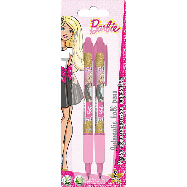 Автоматическая ручка, 2 шт, Barbie Автоматическая ручка, 2 шт, BarbieBarbie<br>Набор автоматических ручек, Barbie, замечательно подойдет для школьных и творческих занятий. В комплекте 2 шариковые ручки синего цвета, пластиковый корпус выполнен в ярко-розовой расцветке и украшен изображением популярной куклы Барби. Блистерная упаковка с<br>европодвесом.<br><br><br>Дополнительная информация:<br><br>- В комплекте: 2 шт.<br>- Цвет пасты: синий. <br>- Размер упаковки: 20 х 1,5 х 7 см.<br>- Вес: 25 гр.<br><br><br>Автоматическую ручку, 2 шт., Barbie, можно купить в нашем интернет-магазине.<br><br>Ширина мм: 200<br>Глубина мм: 70<br>Высота мм: 15<br>Вес г: 25<br>Возраст от месяцев: 96<br>Возраст до месяцев: 108<br>Пол: Женский<br>Возраст: Детский<br>SKU: 4681140